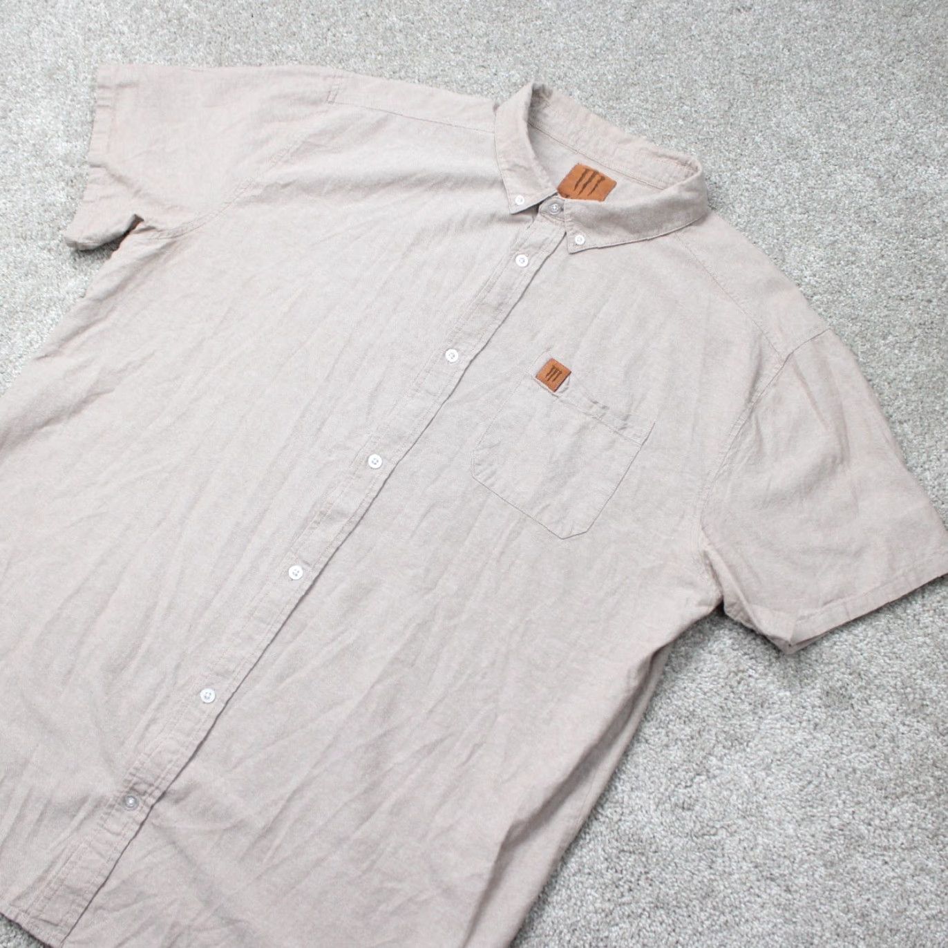 Vintage Monster Energy Java Shirt Mens XL Brown 100% Cotton Short Sleeve Button Down Shirt Size US XL / EU 56 / 4 - 3 Thumbnail