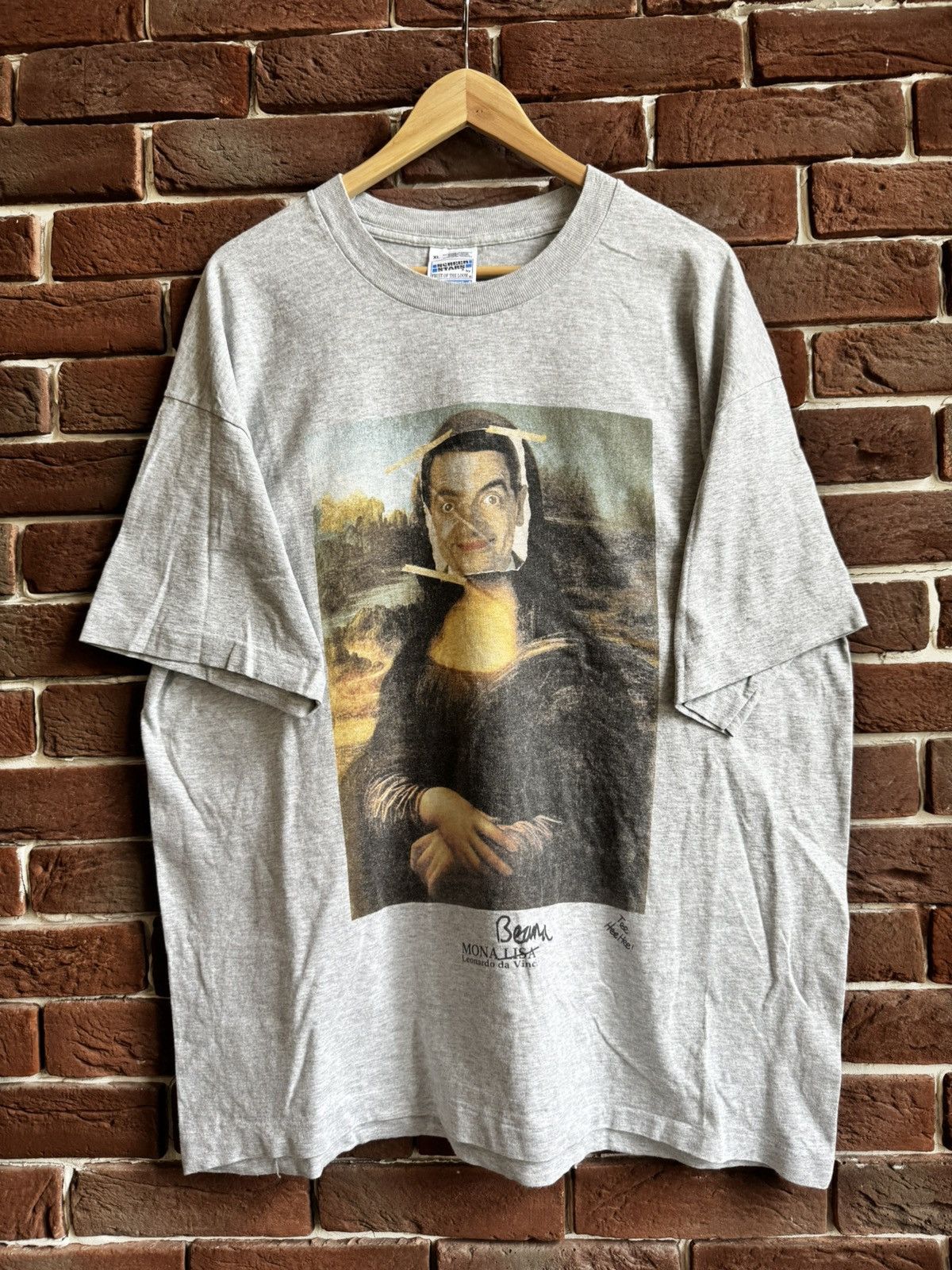 Vintage Vintage 90s Mr Bean Mona Lisa Parody Movie Funny T Shirt