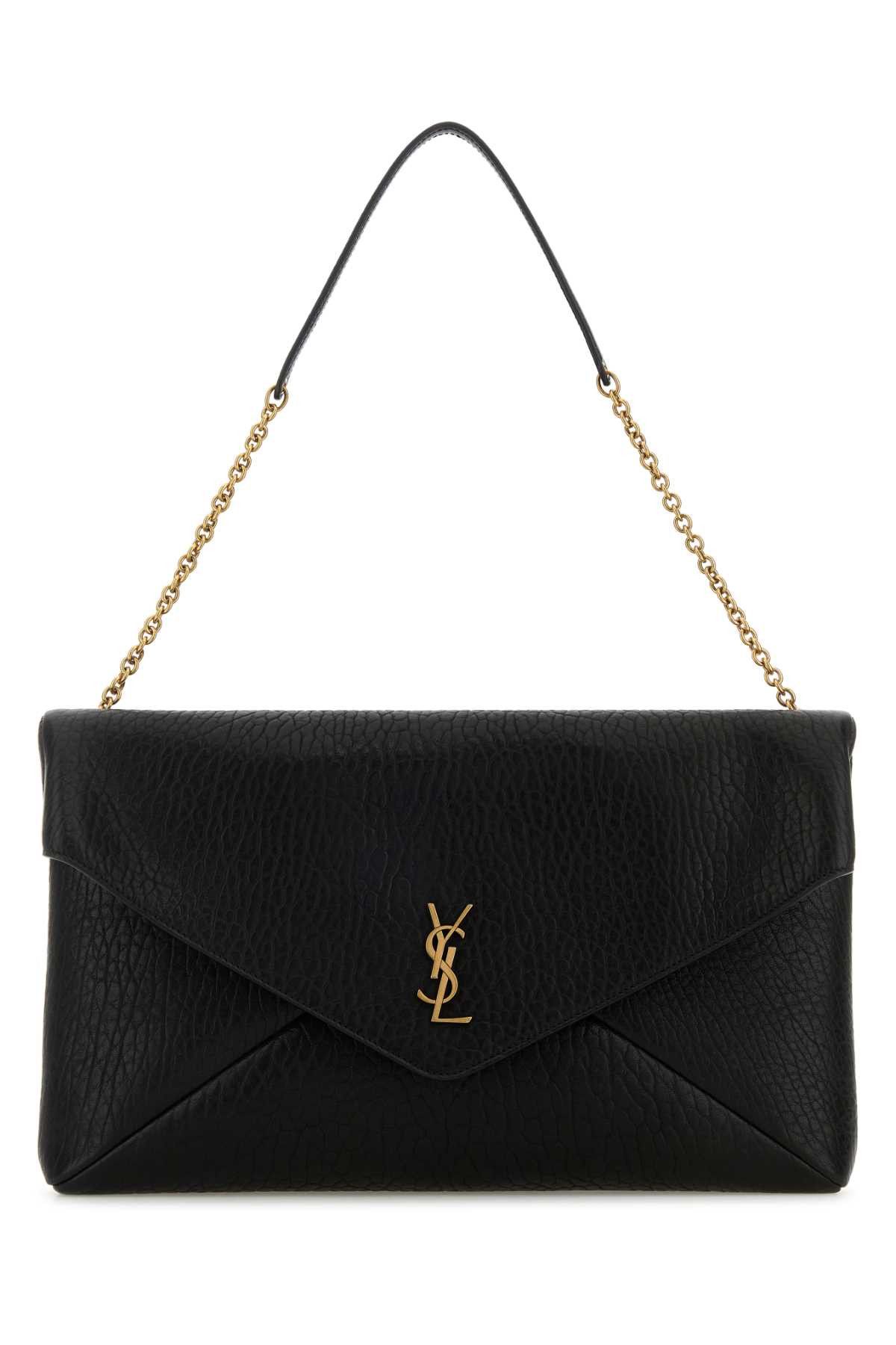 Saint Laurent Paris Black Leather Envelope Cassandre Xxl Shoulder Bag Size ONE SIZE - 1 Thumbnail