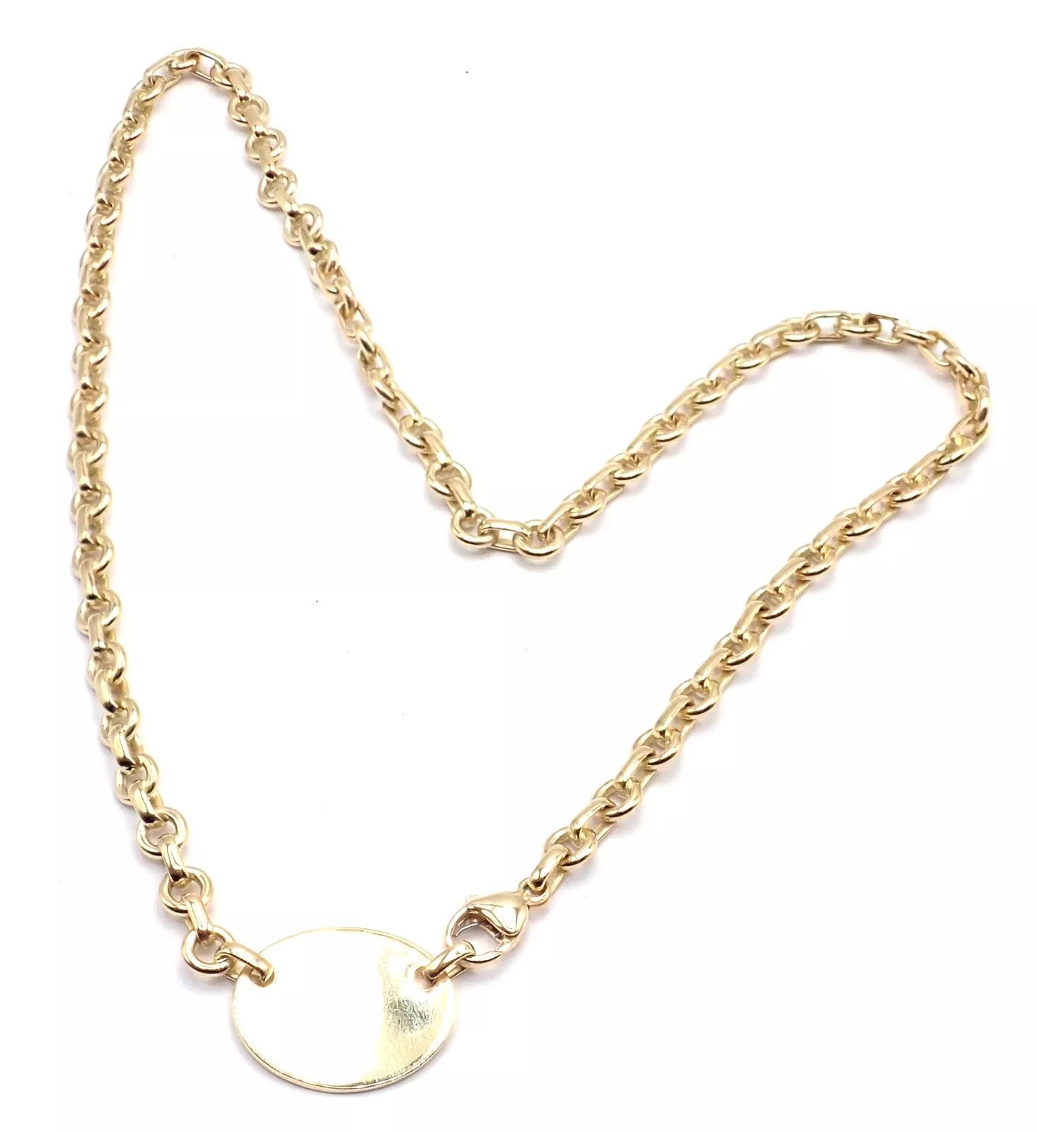 Tiffany & Co. 18k Yellow Gold Oval Tag Link Necklace Size ONE SIZE - 7 Thumbnail