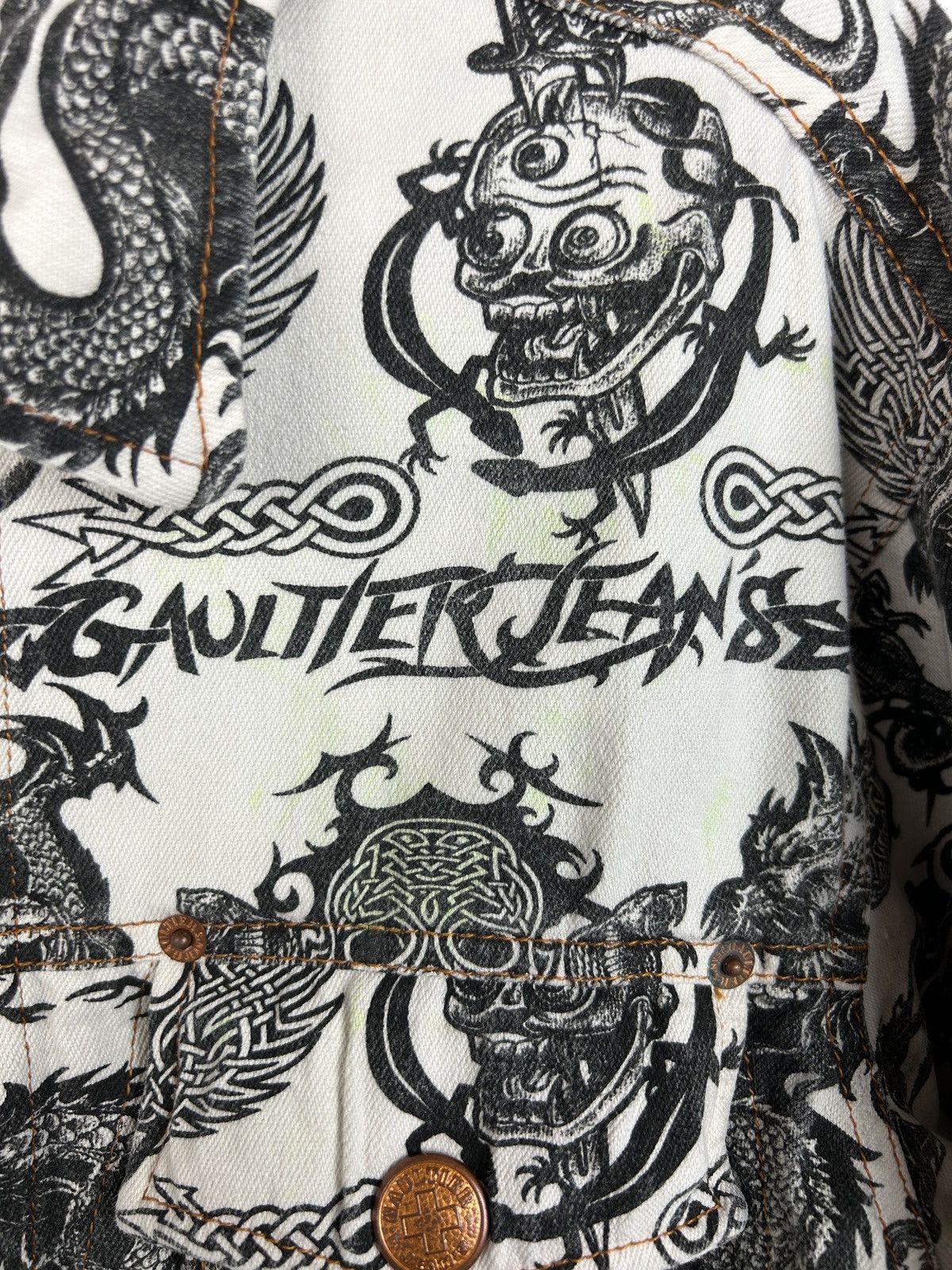 Jean Paul Gaultier Archive JPG Tattoo S96 Jean Paul Gaultier Print Denim Jacket Size M / US 6-8 / IT 42-44 - 10 Thumbnail