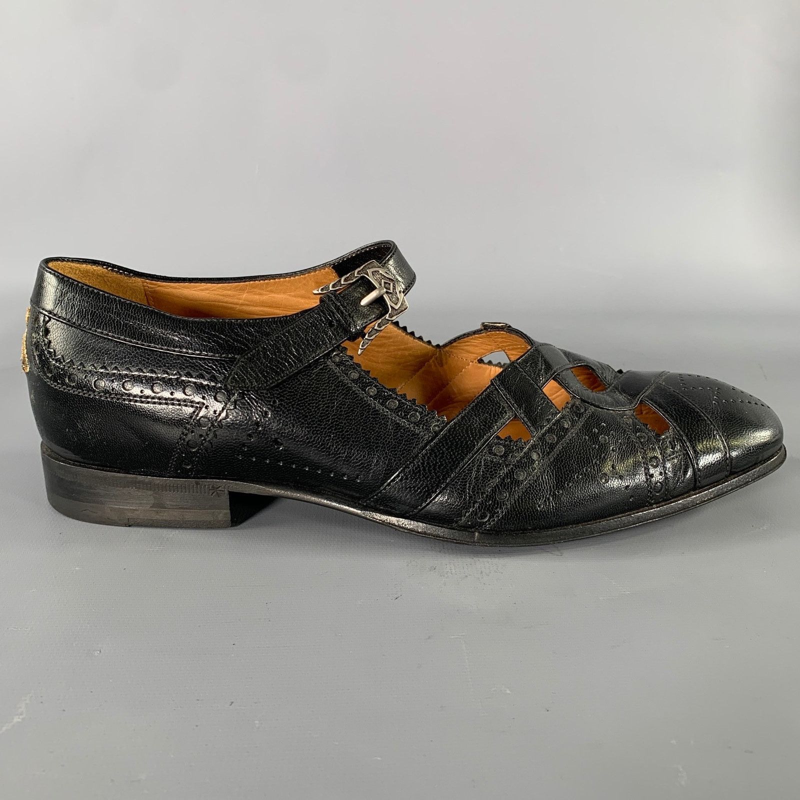 Gucci GUCCI Size 9 Black Thesis Queercore Leather Loafer Sandals Size US 9 / EU 42 - 2 Thumbnail