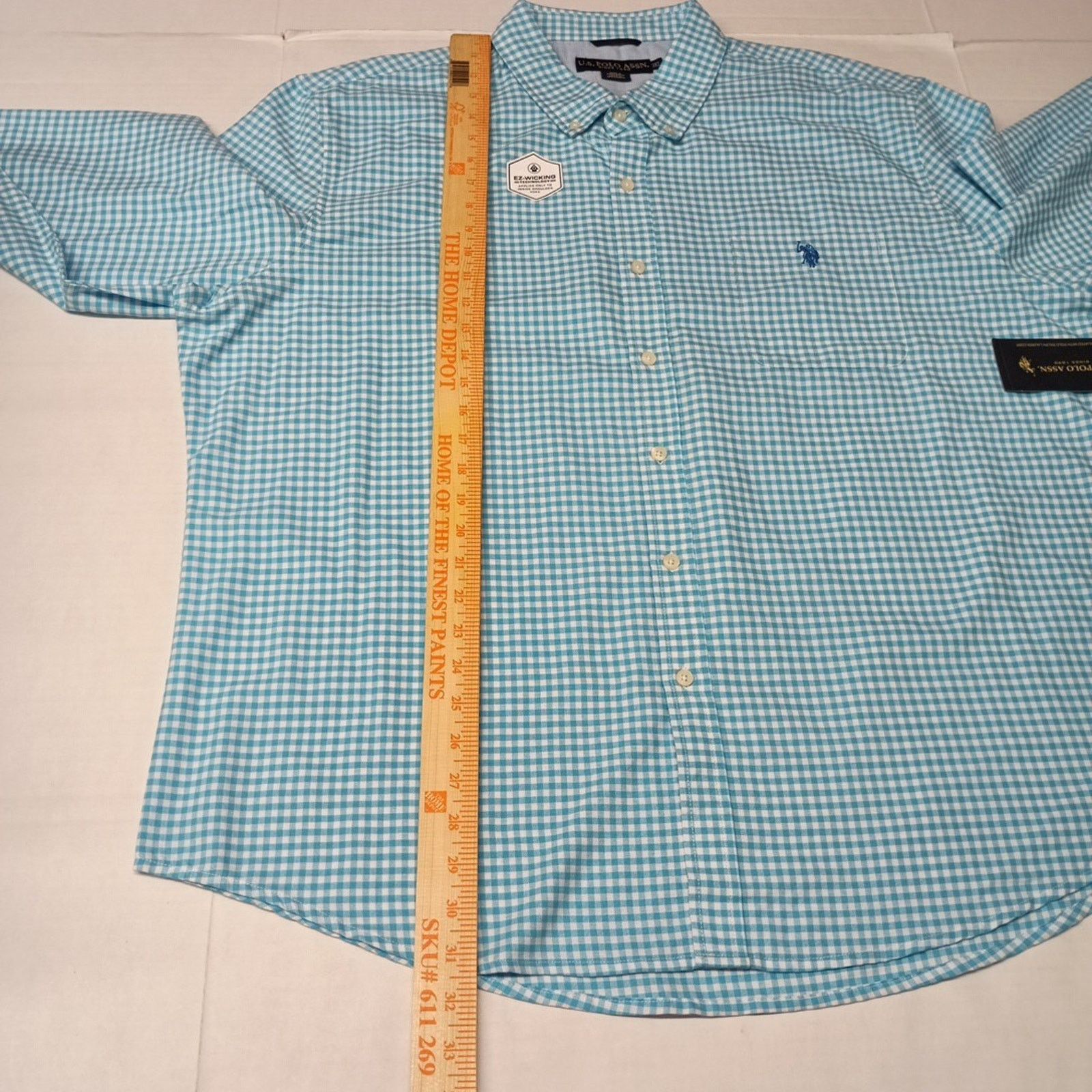 U.S. Polo Assn. U.S. Polo Assn. Woven Shirt Men 3XL River Blue White Checker Size US XXL / EU 58 / 5 - 7 Thumbnail