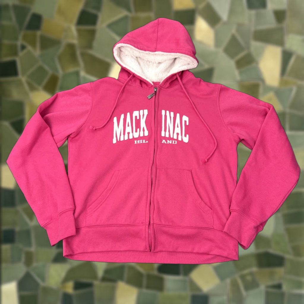 Pinko Mackinac Island Hoodie Womens Medium Pink Full Zip Sherpa Lined Sweatshirt Size XL / US 12-14 / IT 48-50 - 1 Thumbnail
