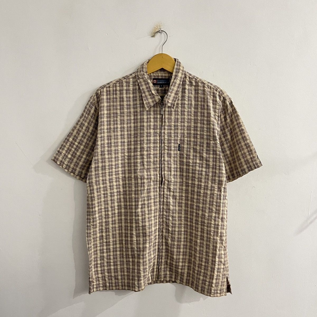 Japanese Brand Cubic Measure Plaid Zip Shirt - Jun25 Size US M / EU 48-50 / 2 - 1 Thumbnail