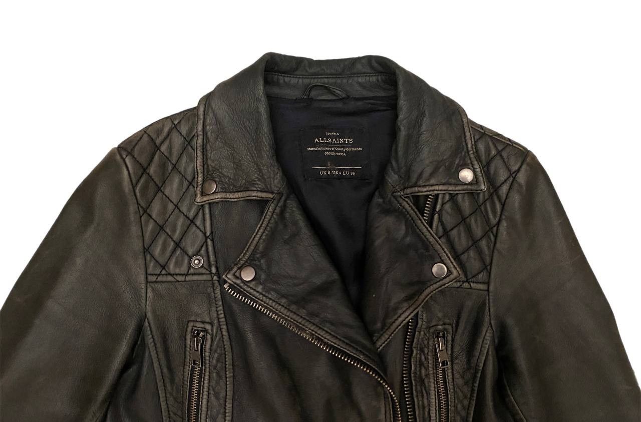 Allsaints Cargo Distressed Leather Biker Jacket Size S / US 4 / IT 40 - 3 Thumbnail