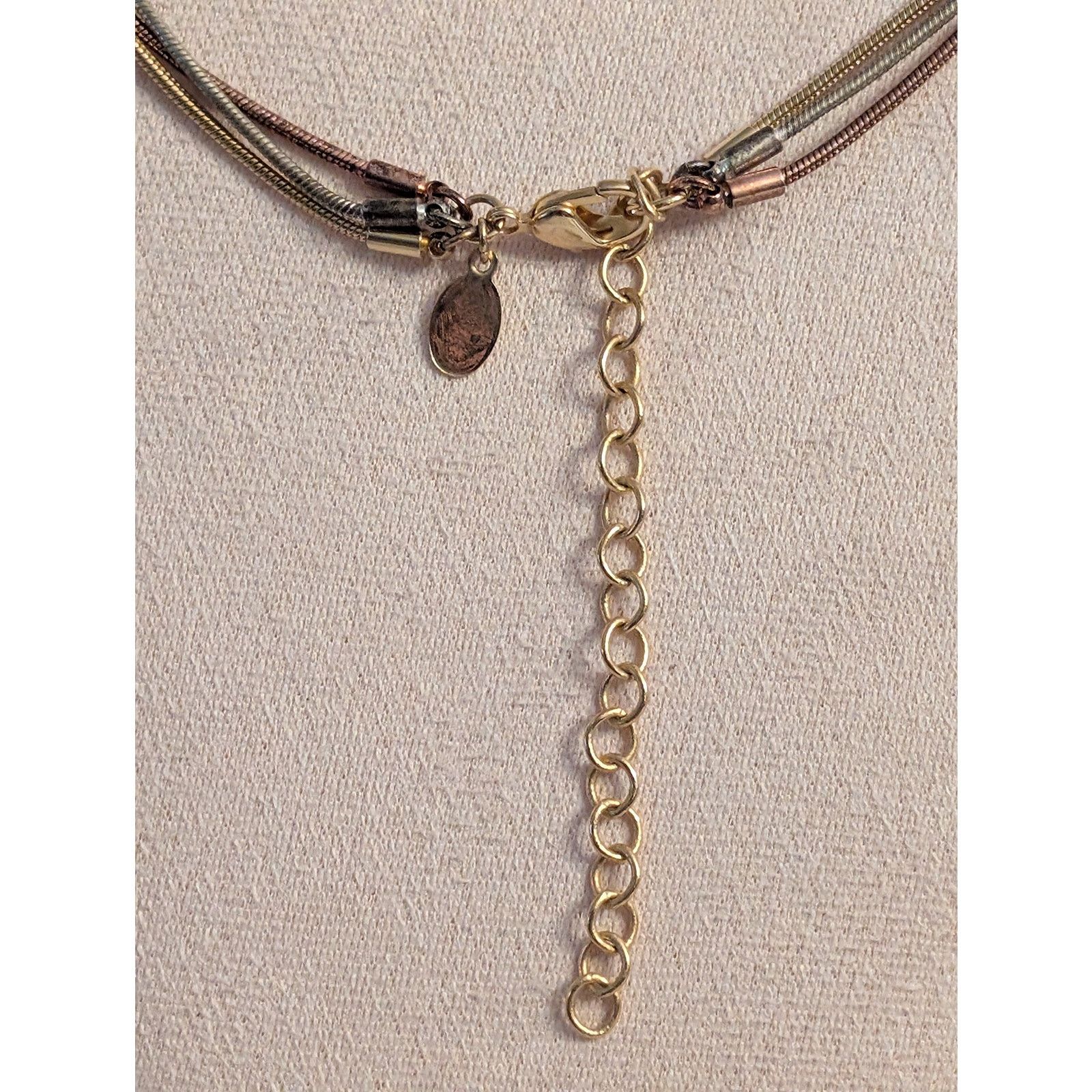 Vintage Premier Designs VTG 24" Tri-Tone Snake Chain Layer Necklace Size ONE SIZE - 4 Thumbnail