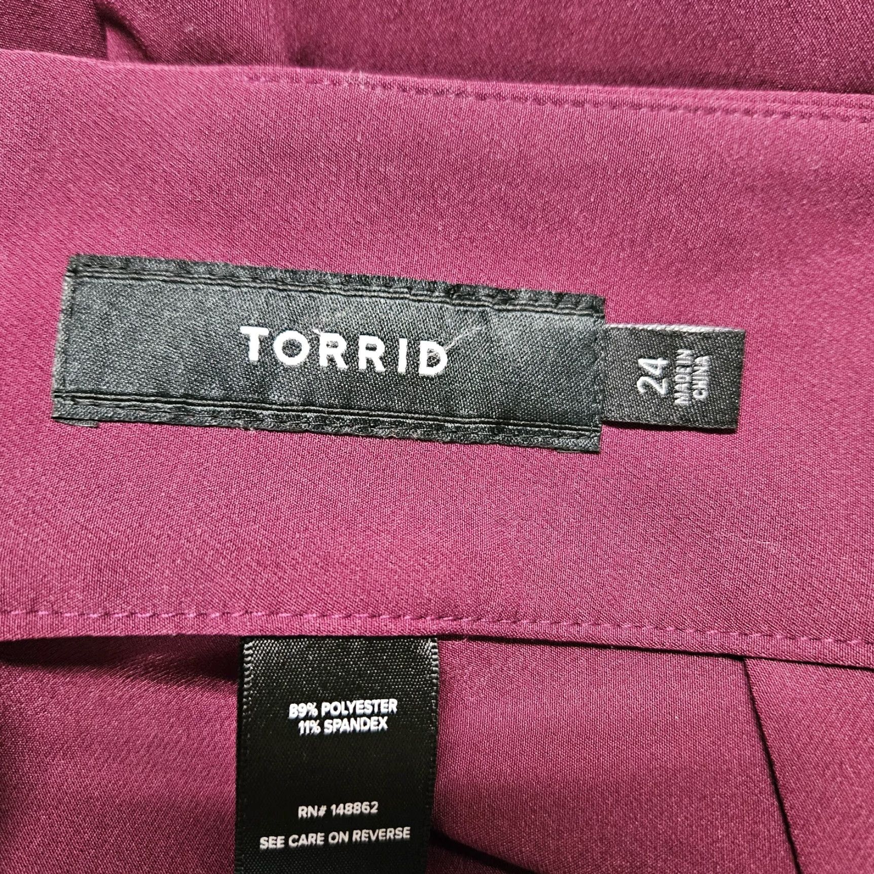 Torrid Torrid Womens Skinny Pants Sz 24 Tie Front High Waisted Purple Burgundy Size 42" / US 20 - 7 Thumbnail