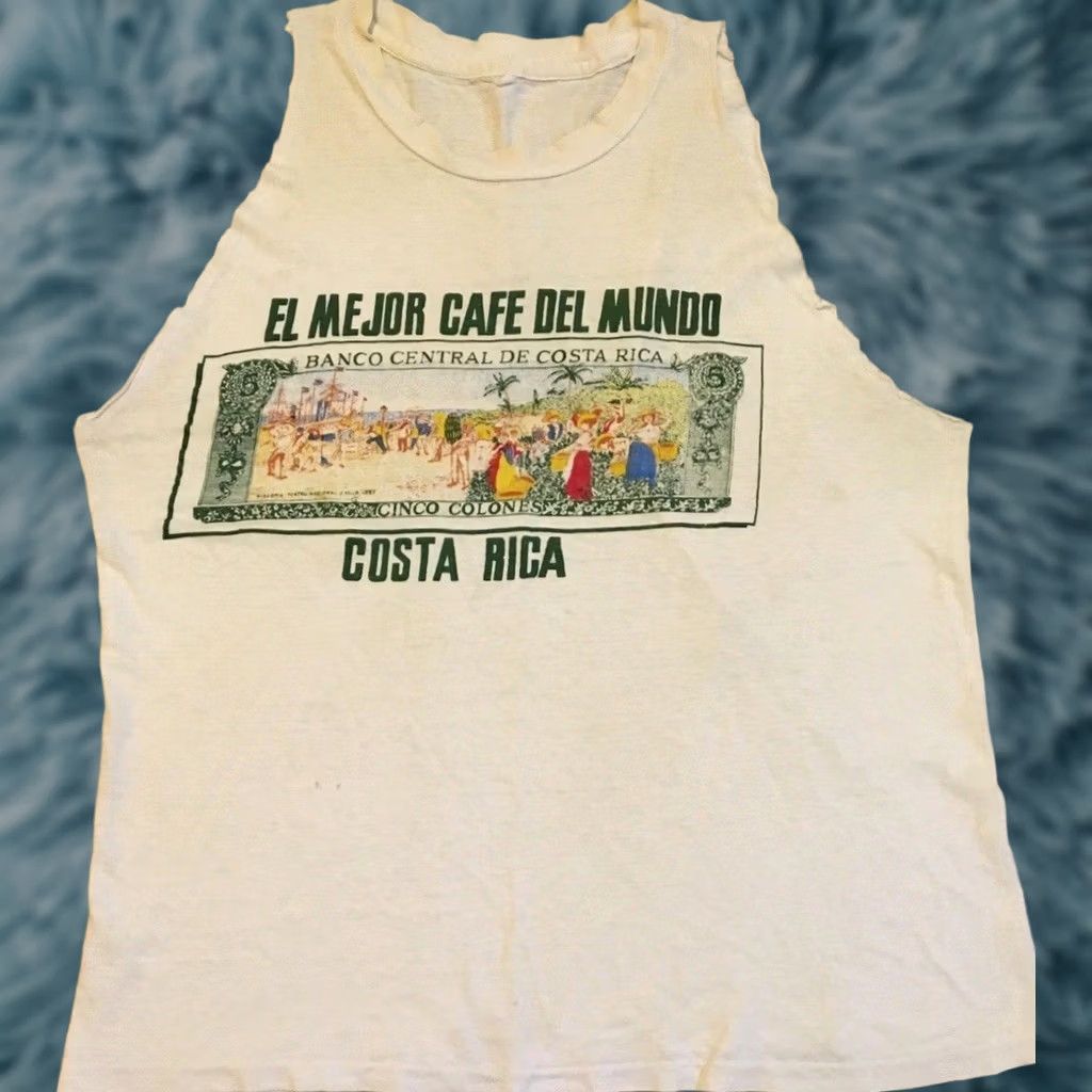 Vintage VINTAGE Costa Rica Dollar Bill Thrashed Faded Cut Off Shirt S Money Bank Art Grunge T-Shirt Men White 80s Rock Surf Punk Retro 80s Mens S Clay Size US S / EU 44-46 / 1 - 1 Thumbnail