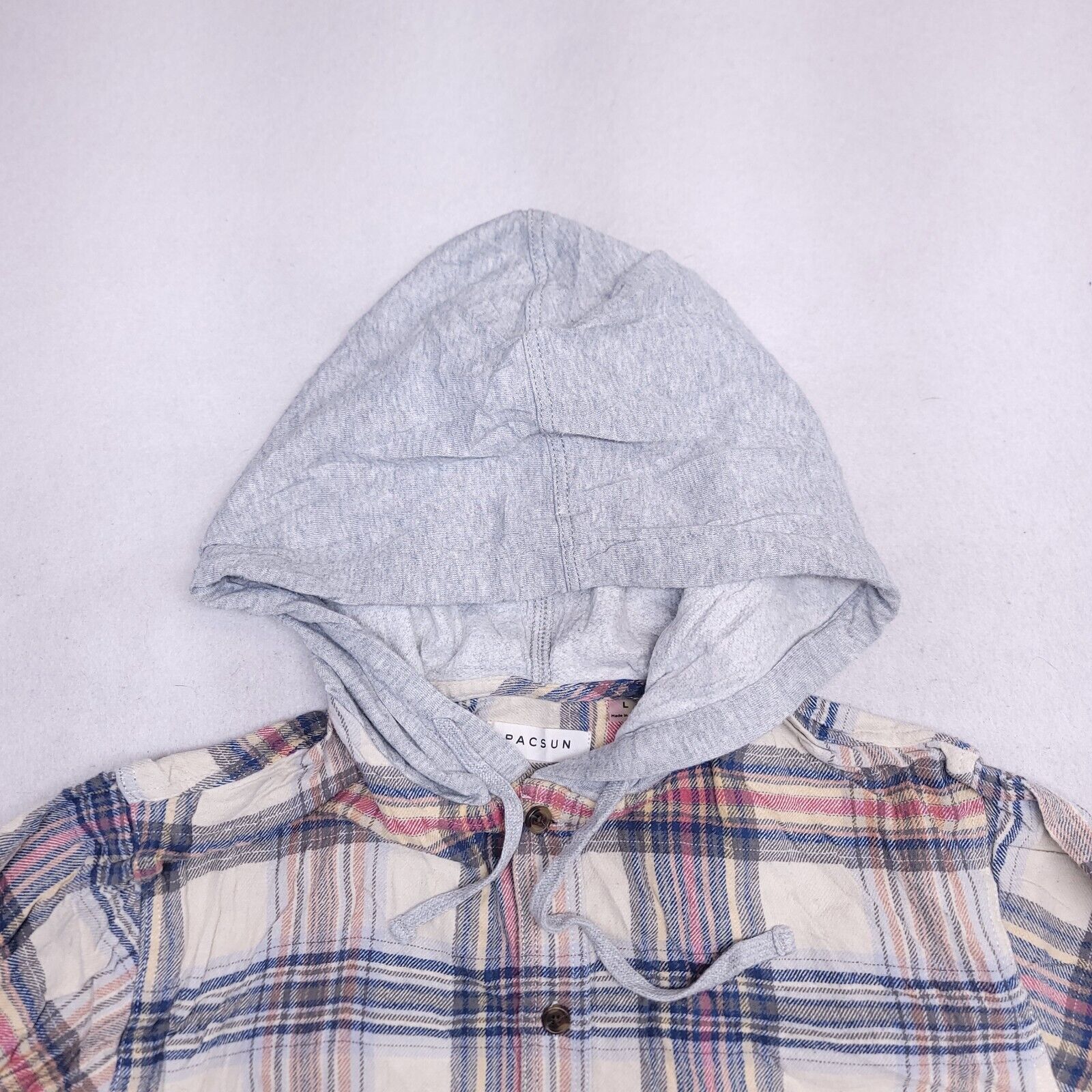 Pacsun PacSun Casual Button Up Hoodie Mens Size Large L Beige Blue Size US L / EU 52-54 / 3 - 1 Thumbnail