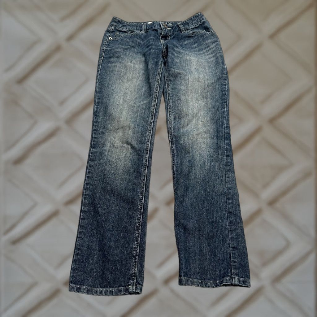 Mossimo Mossimo Skinny Denim Jeans Juniors 5 Low Rise Medium Wash Blue 28.5 Inseam Womens Size 27" / US 4 / IT 40 - 1 Thumbnail