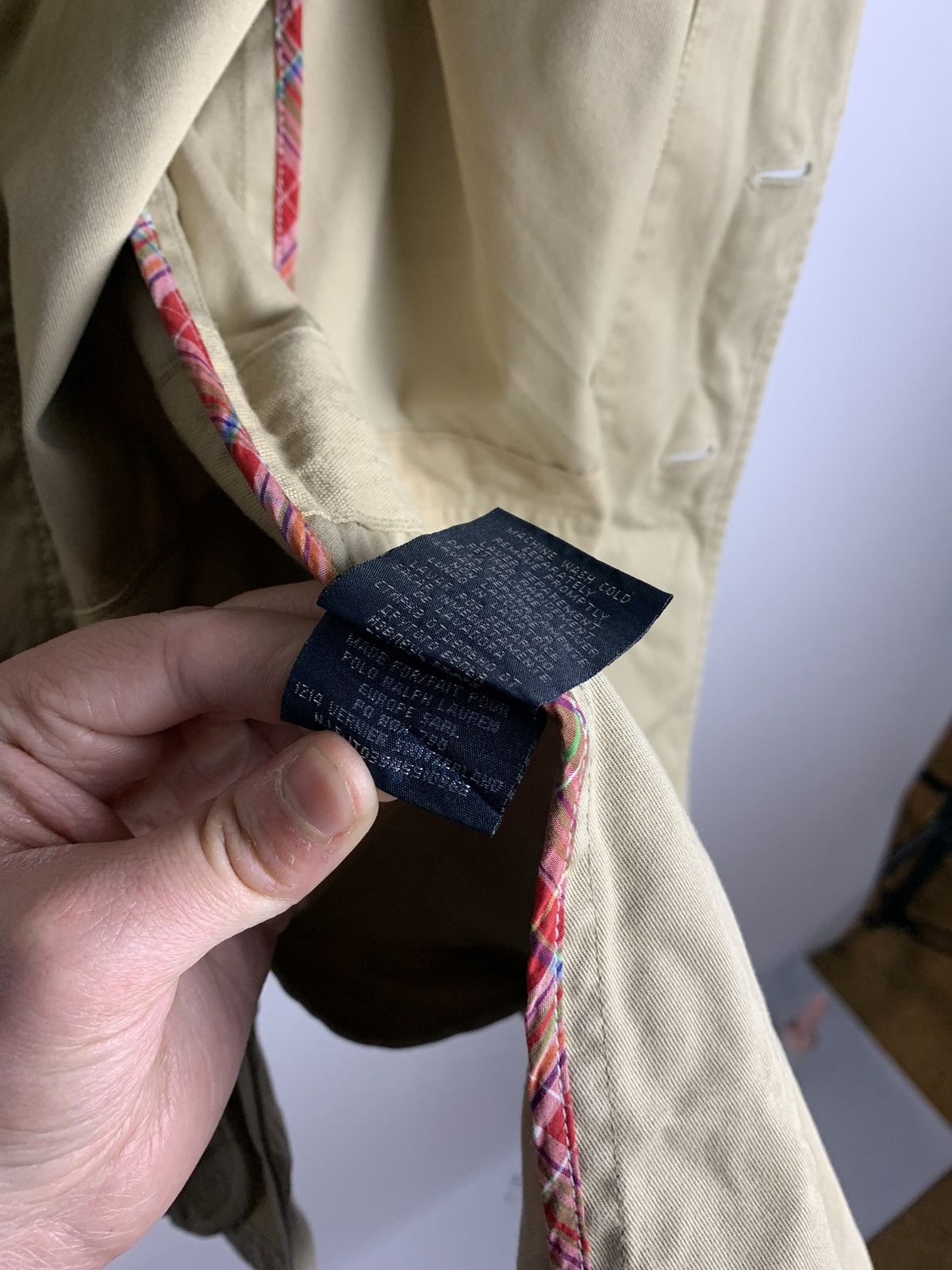 Polo Ralph Lauren Vintage Polo Ralph Lauren Blazer Mens 42R Jacket Coat Beige Size 42R - 15 Thumbnail