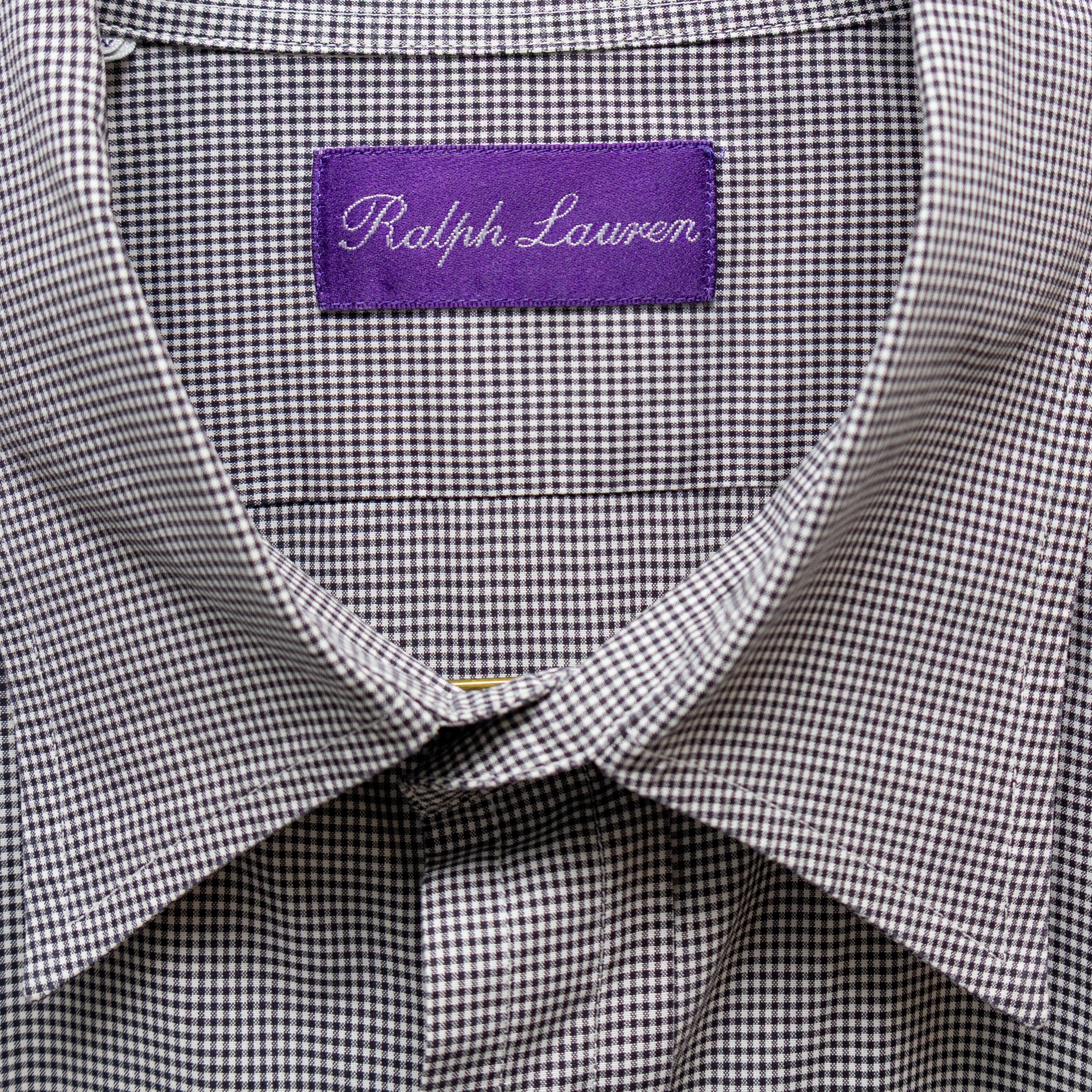 Ralph Lauren Purple Label Vintage Ralph Lauren Purple Label Men’s Black Plaid Shirt Size US L / EU 52-54 / 3 - 2 Thumbnail