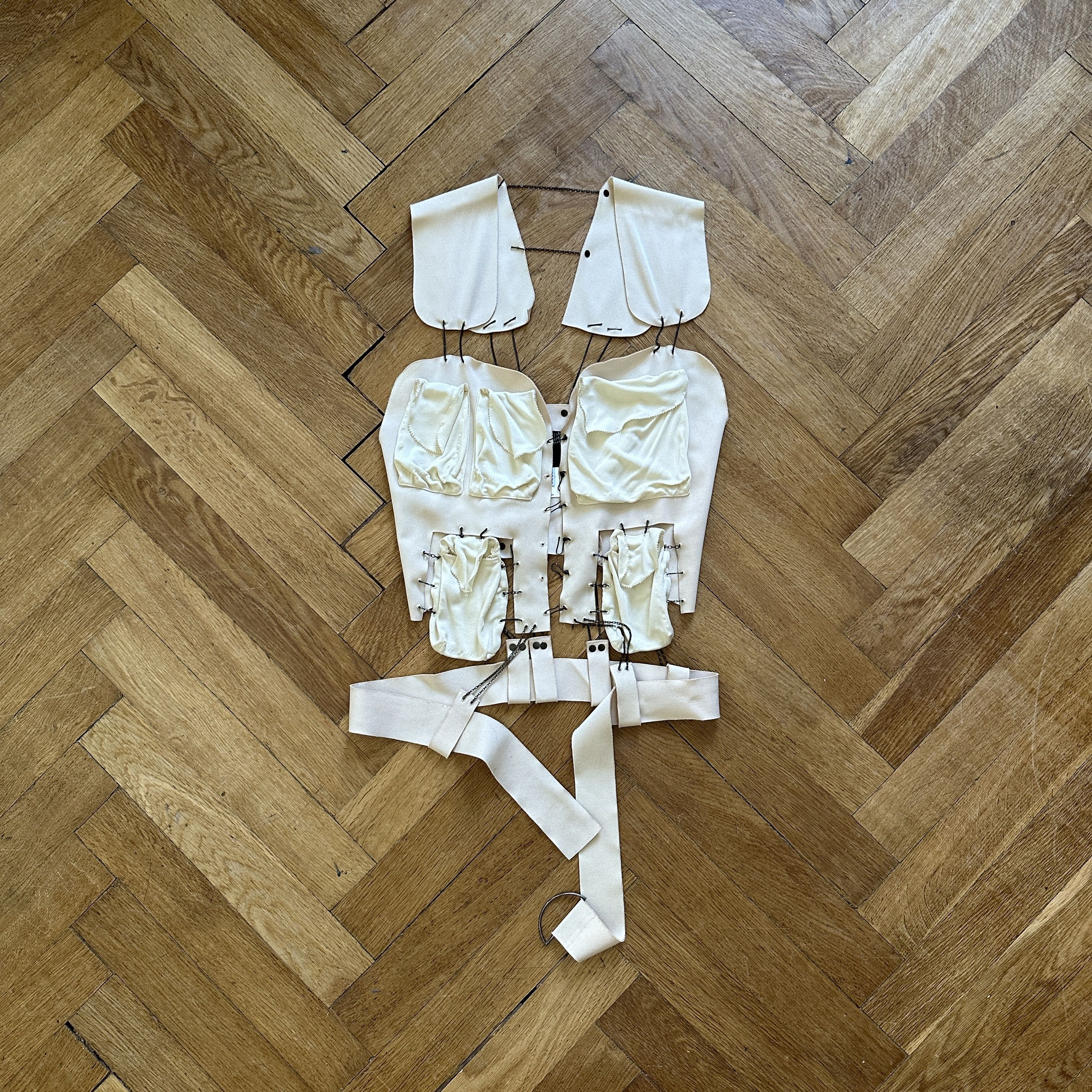 image of Jean Paul Gaultier 90's Chained Cargo Vest in White, Women's (Size Small)