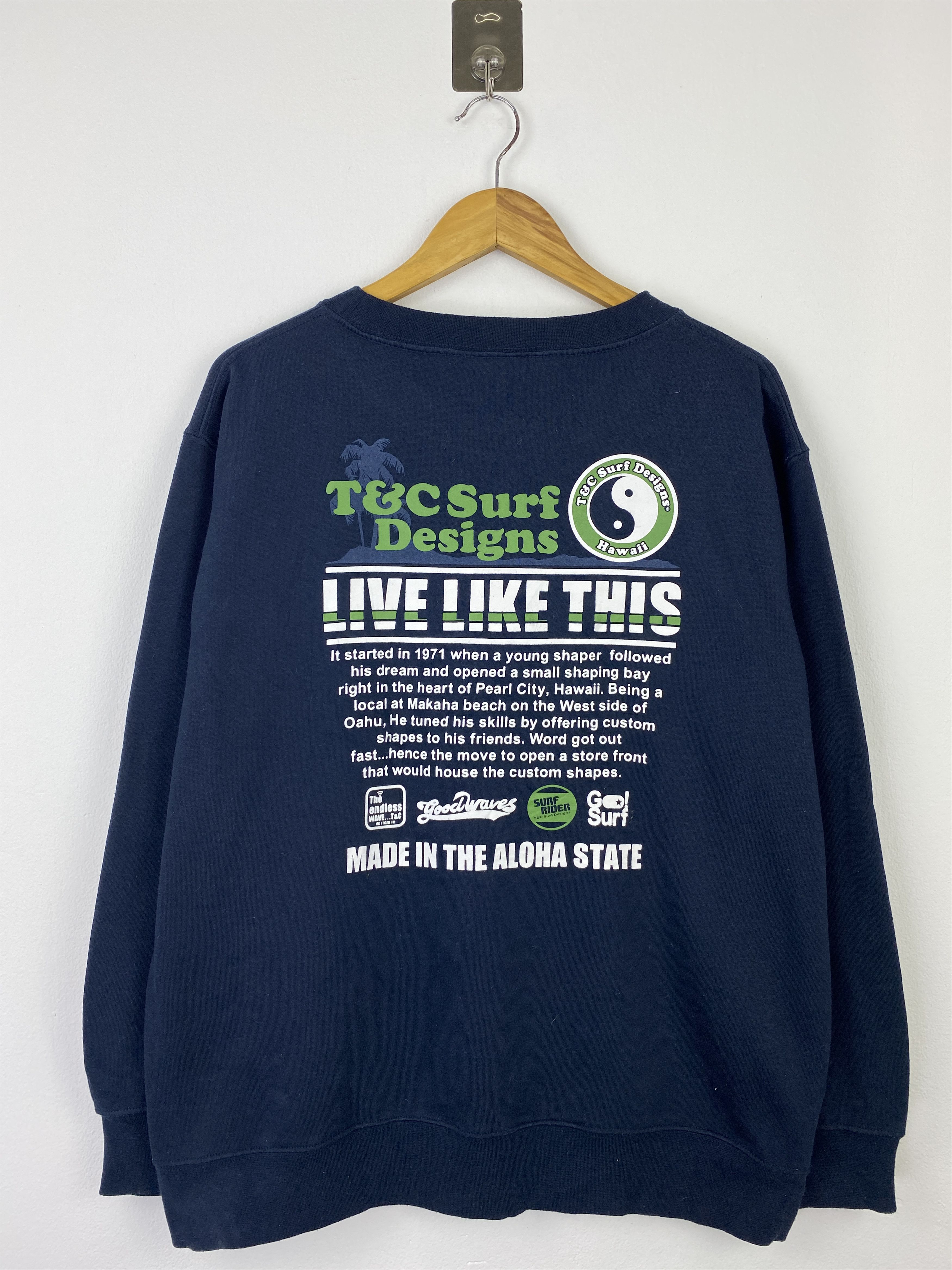 Japanese Brand Vintage T&C Surf Designs Hawaii Yin Yang Crewneck BP0045 Size US XL / EU 56 / 4 - 3 Thumbnail
