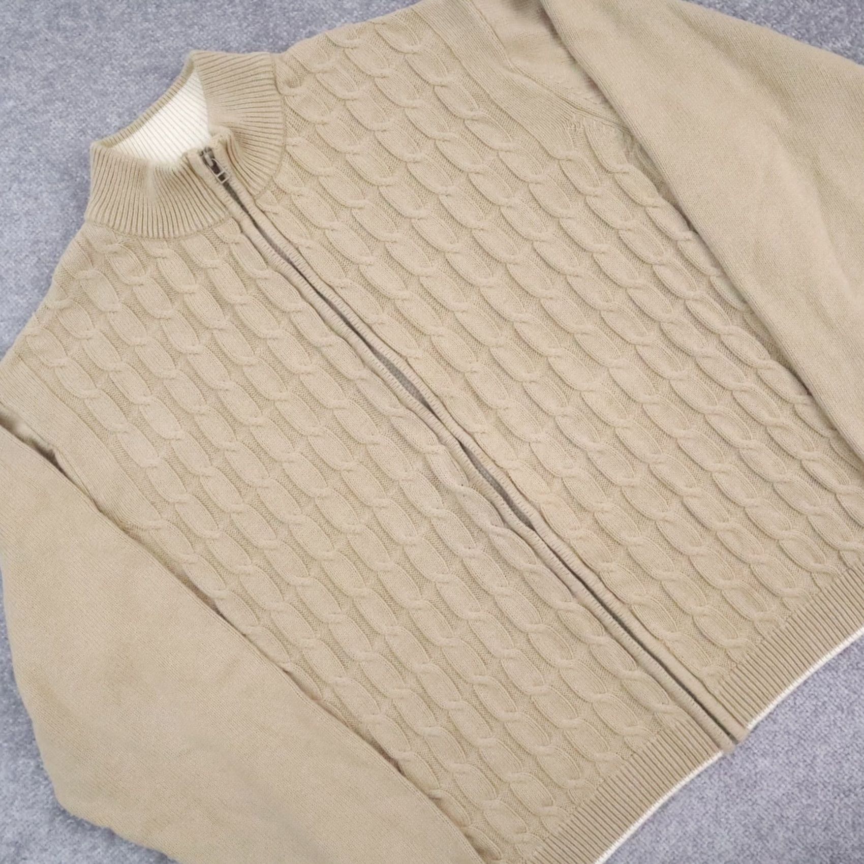 Vintage VTG Alan Flusser 90s Cable Knit XL Brown Sweater Size US XL / EU 56 / 4 - 7 Thumbnail