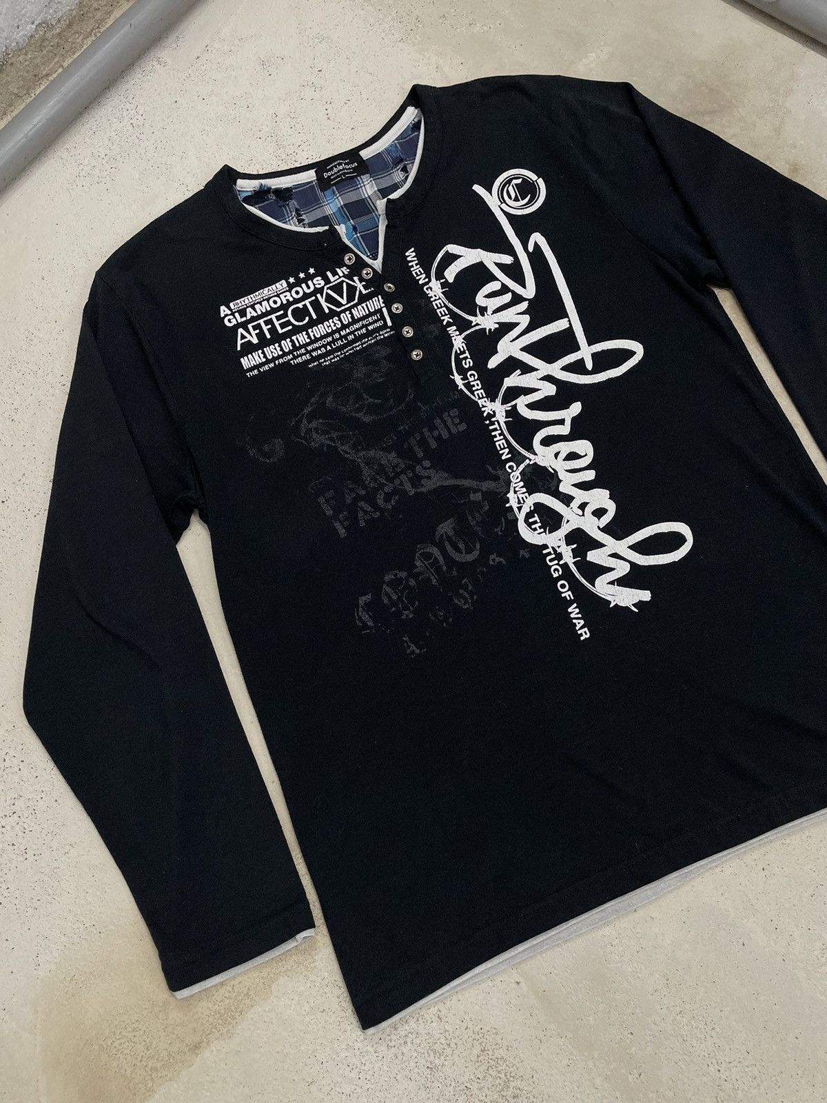 Japanese Brand Doublefocus Glamorous Life Gothic Y2K Graffiti Layered Size US L / EU 52-54 / 3 - 3 Thumbnail