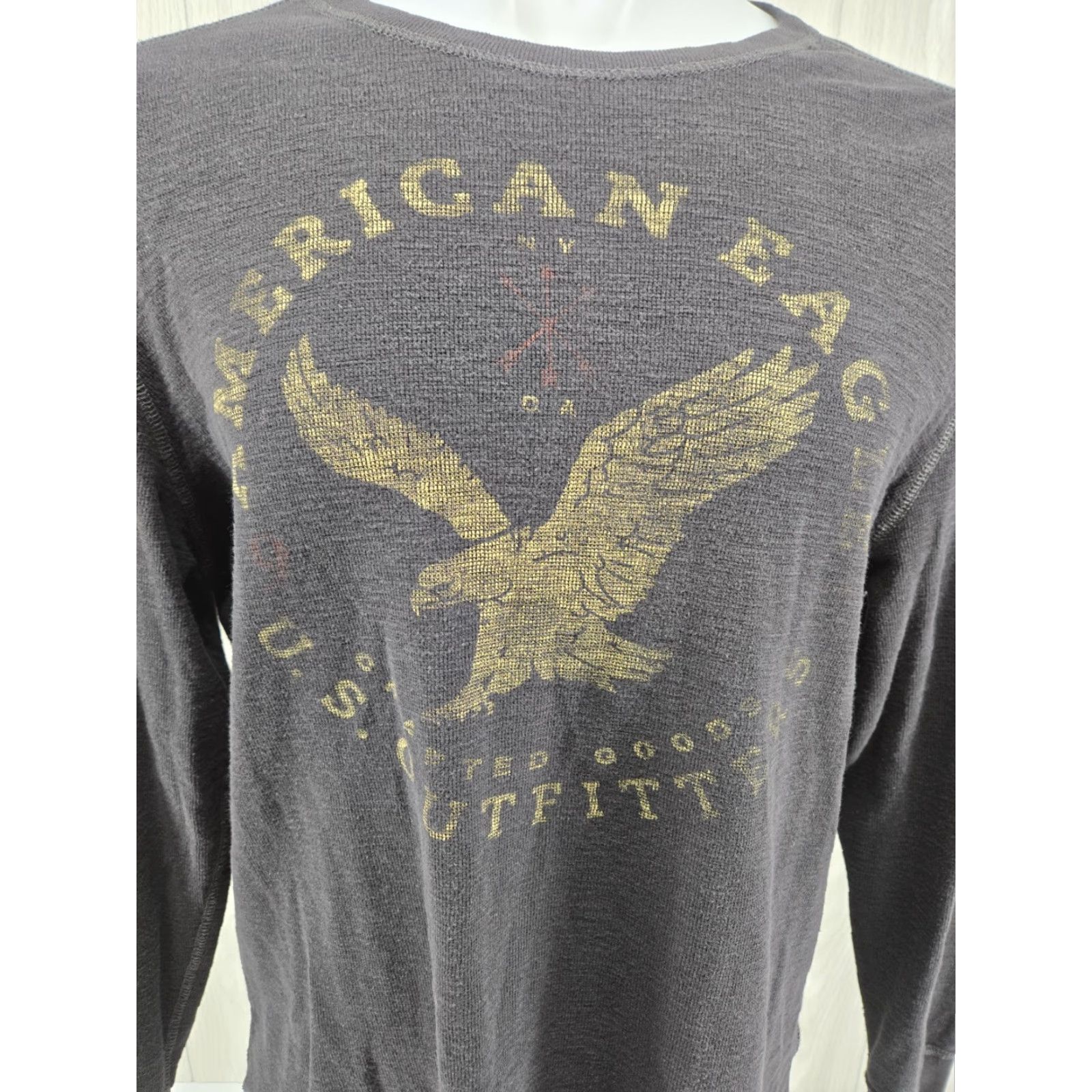 Vintage VINTAGE American Eagle Vintage Fit Shirt Graphic Print Dark Gray Long Sleeve XL Men Shirt Thermal Embroidered 2XL Size US XL / EU 56 / 4 - 3 Thumbnail