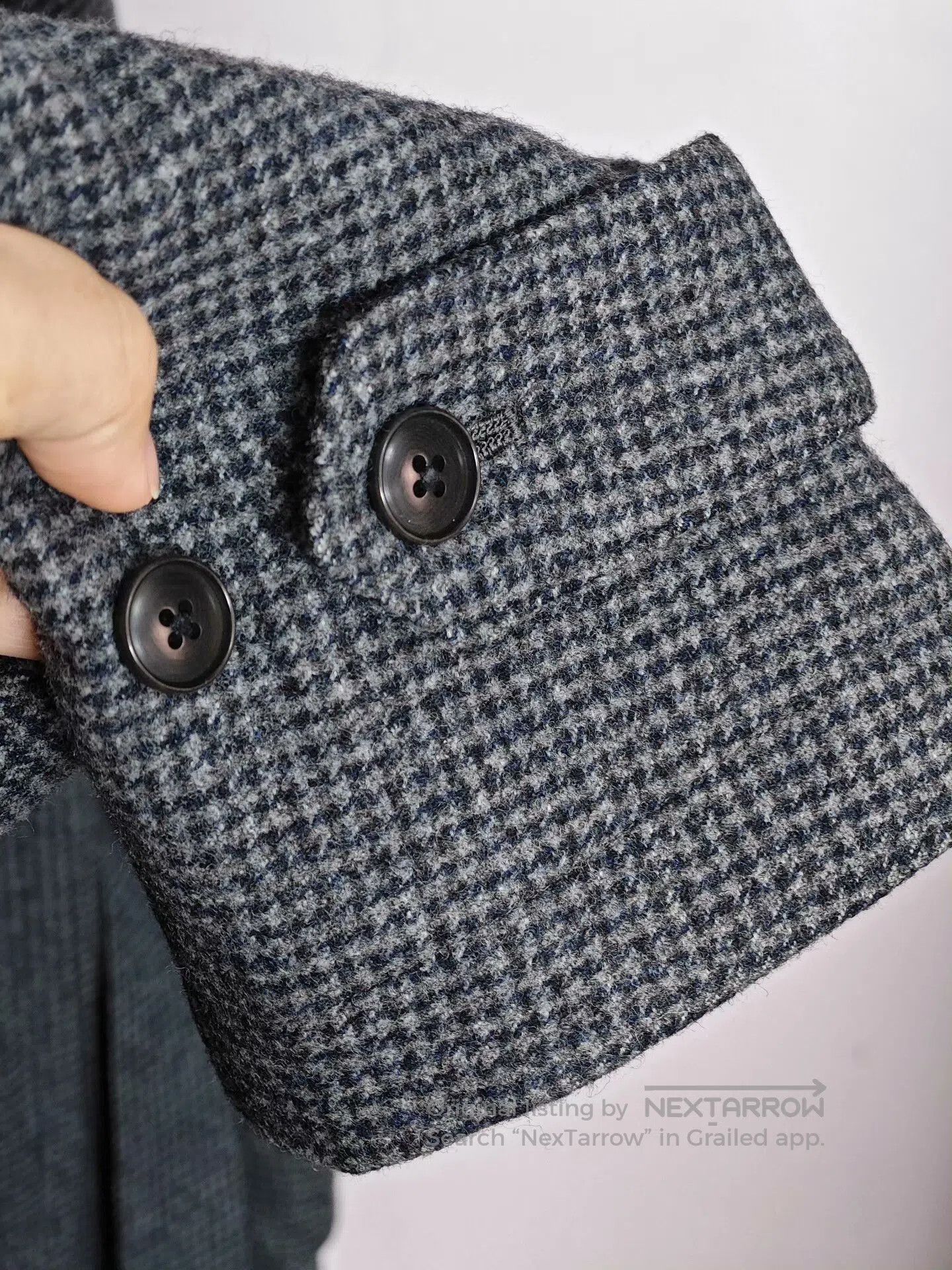 SHIPS Loro Piana Wool Coat with Houndstooth Pattern. Size US L / EU 52-54 / 3 - 4 Thumbnail