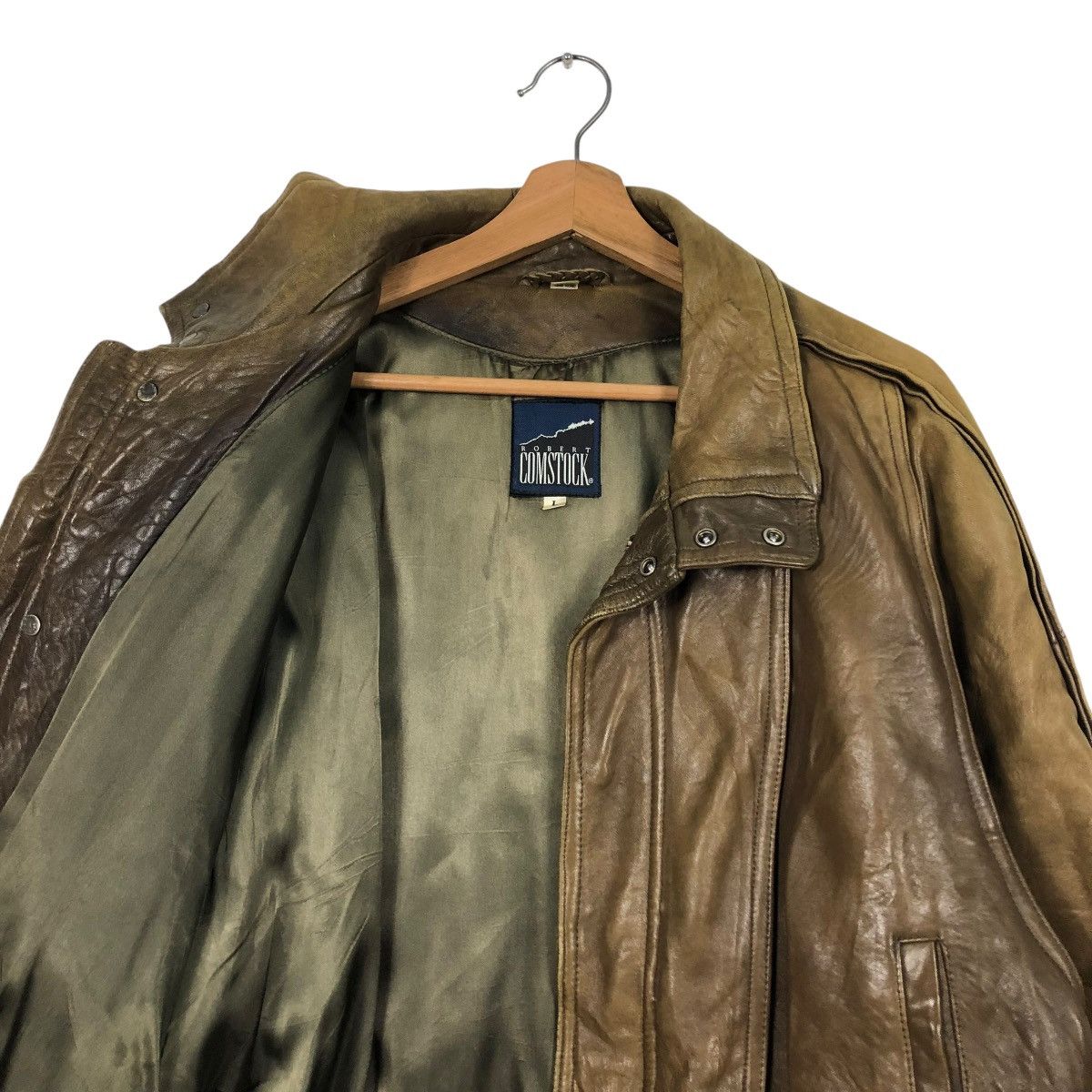 Robert Comstock VINTAGE BOMBER BIKER GENUINE LEATHER JACKET ROBERT COMSTOCK Size US L / EU 52-54 / 3 - 14 Thumbnail