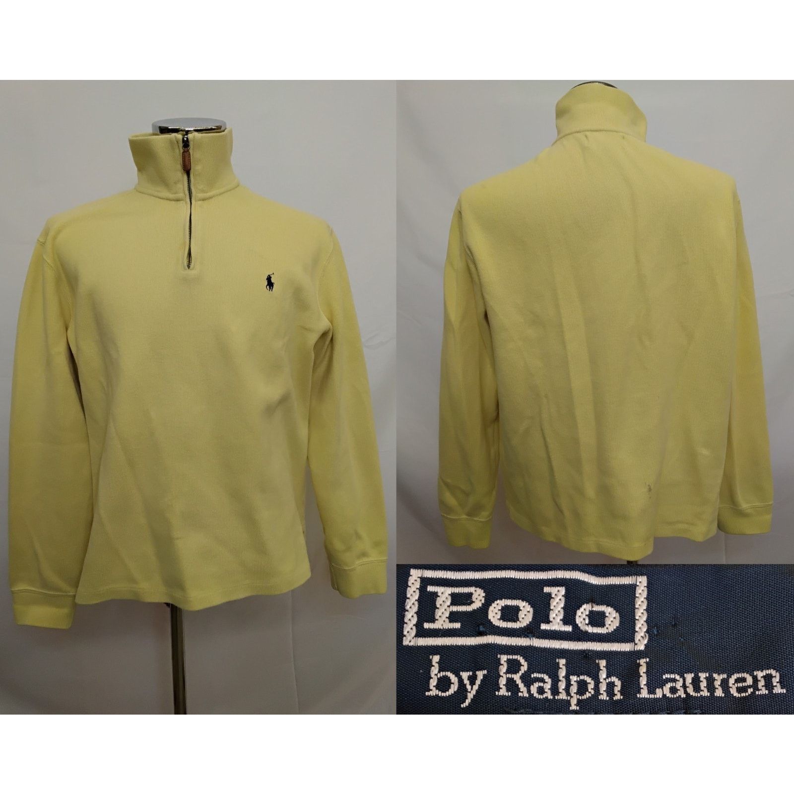 Polo Ralph Lauren Polo Ralph Lauren Quarter Zip Sweater Men's L Yellow VTG 90s Size US L / EU 52-54 / 3 - 1 Thumbnail