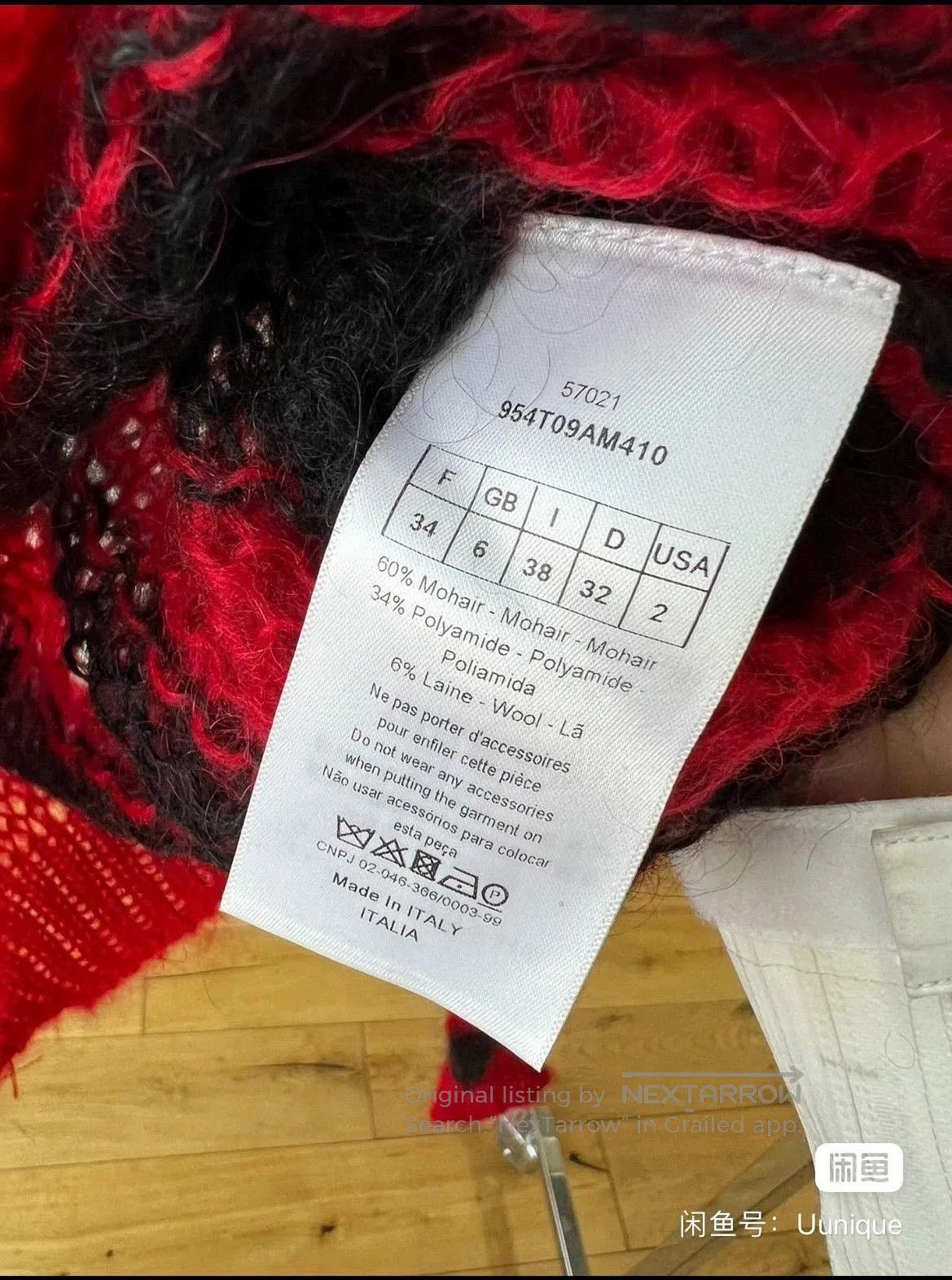 Dior dior red black striped mohair knit top. Size US S / EU 44-46 / 1 - 6 Thumbnail