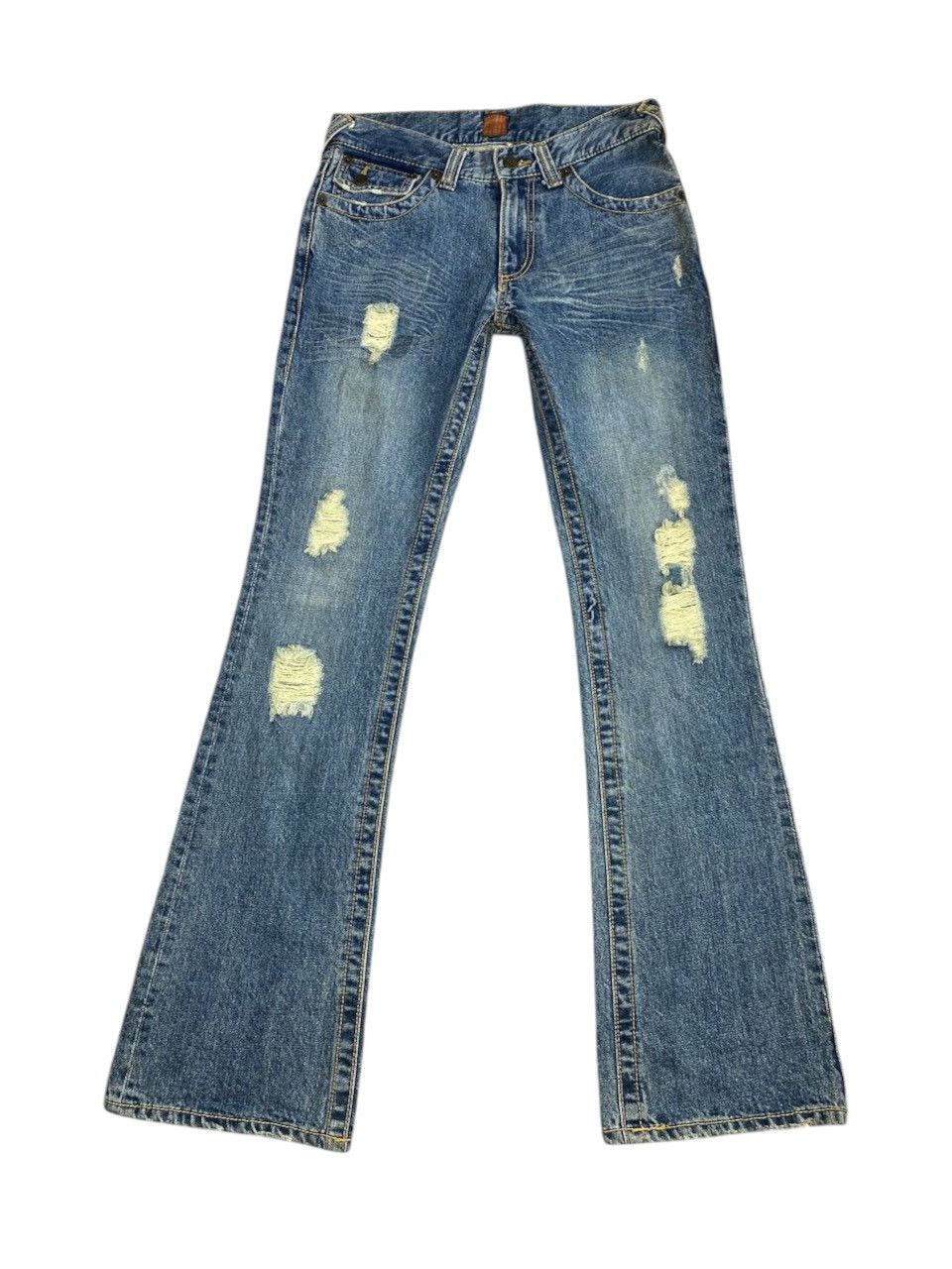 JACKROSE Y2K 2000’s Jackrose Mudwash Distressed Flare Jeans Size US 31 - 2 Thumbnail