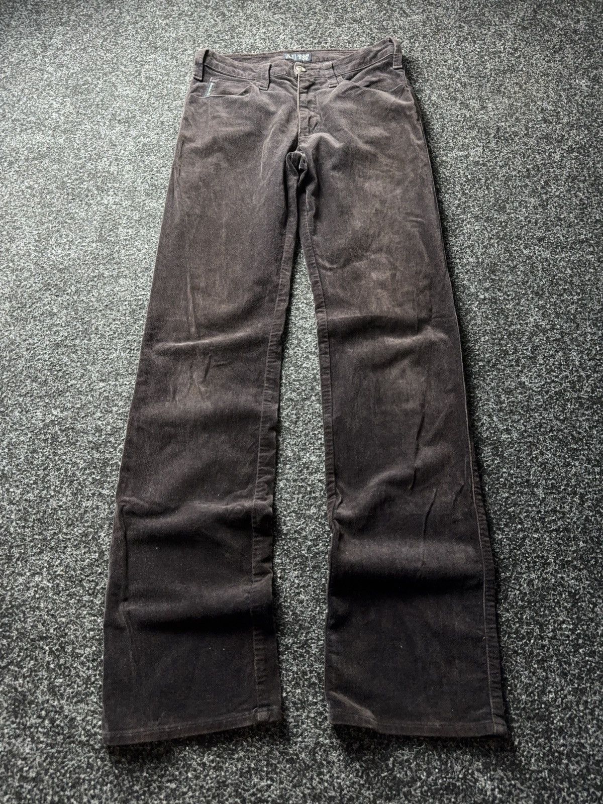 Armani Luxury 00s Armani Jeans AJ Velour Pants Brown Straight Y2K Size 28" / US 6 / IT 42 - 1 Thumbnail