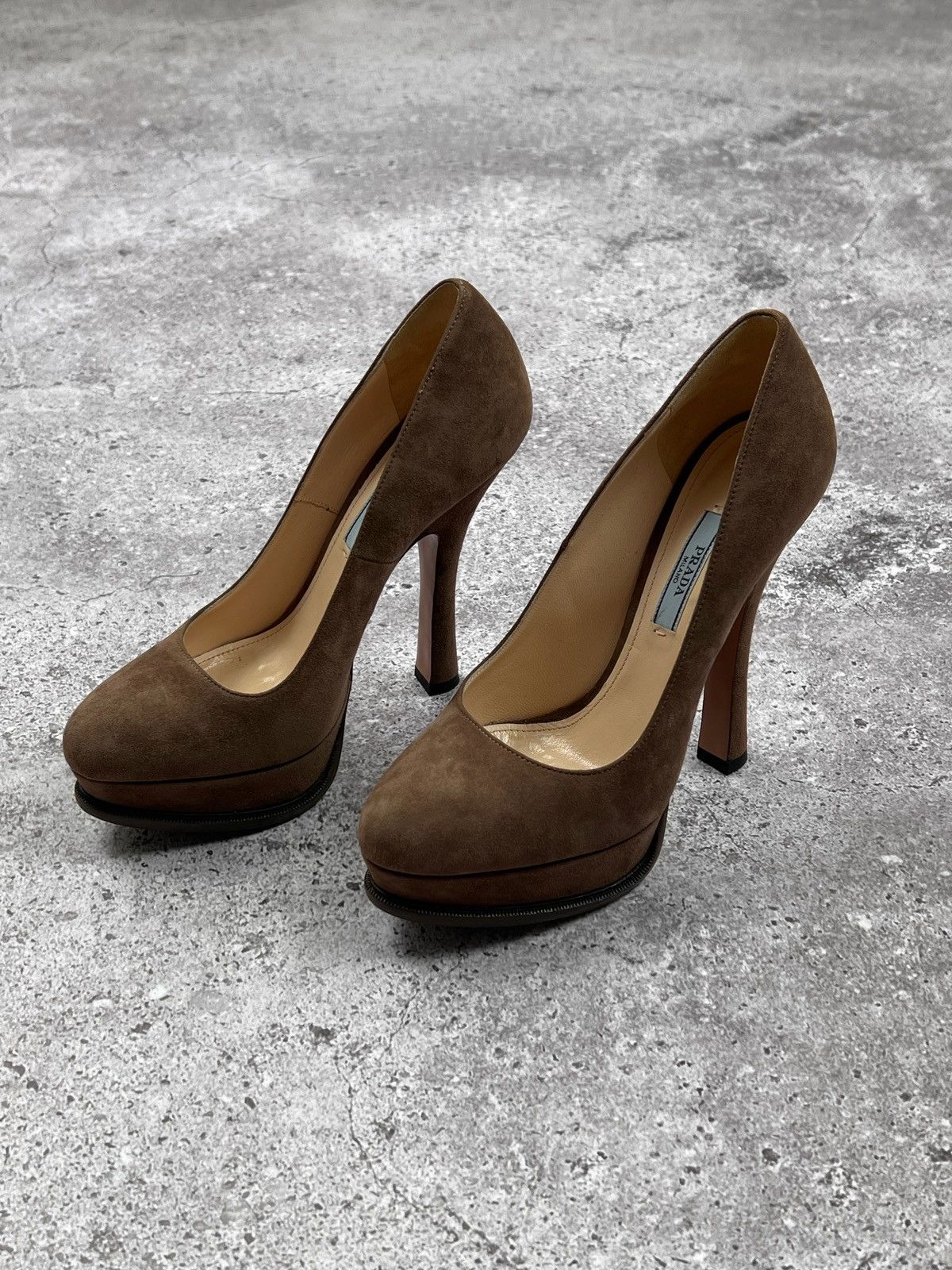 Prada Prada Camoscio Platform Heels Pumps Size US 7.5 / IT 37.5 - 3 Thumbnail