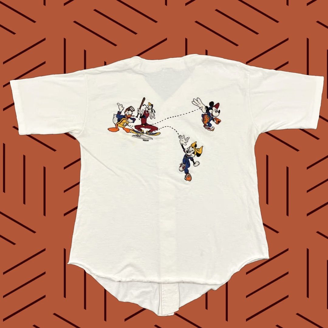 Velva Sheen VINTAGE Velva Sheen Disney Baseball Jersey Shirt Mens XL White Mickey Minnie 90s Graphic Logo T-Shirt Mens XL Size US XL / EU 56 / 4 - 1 Thumbnail