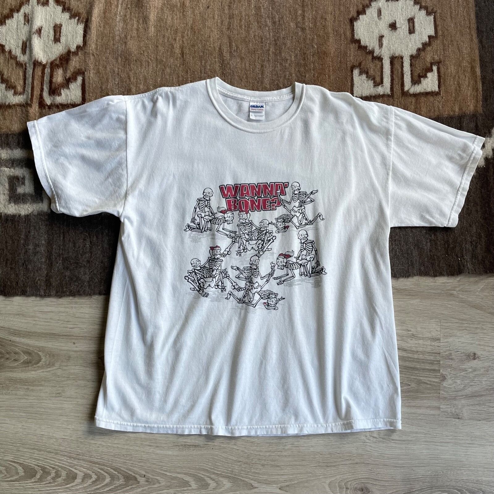 Vintage Wanna' Bones Skeleton Kamasutra Vintage Graphic T Shirt 9157 Size US XL / EU 56 / 4 - 2 Thumbnail