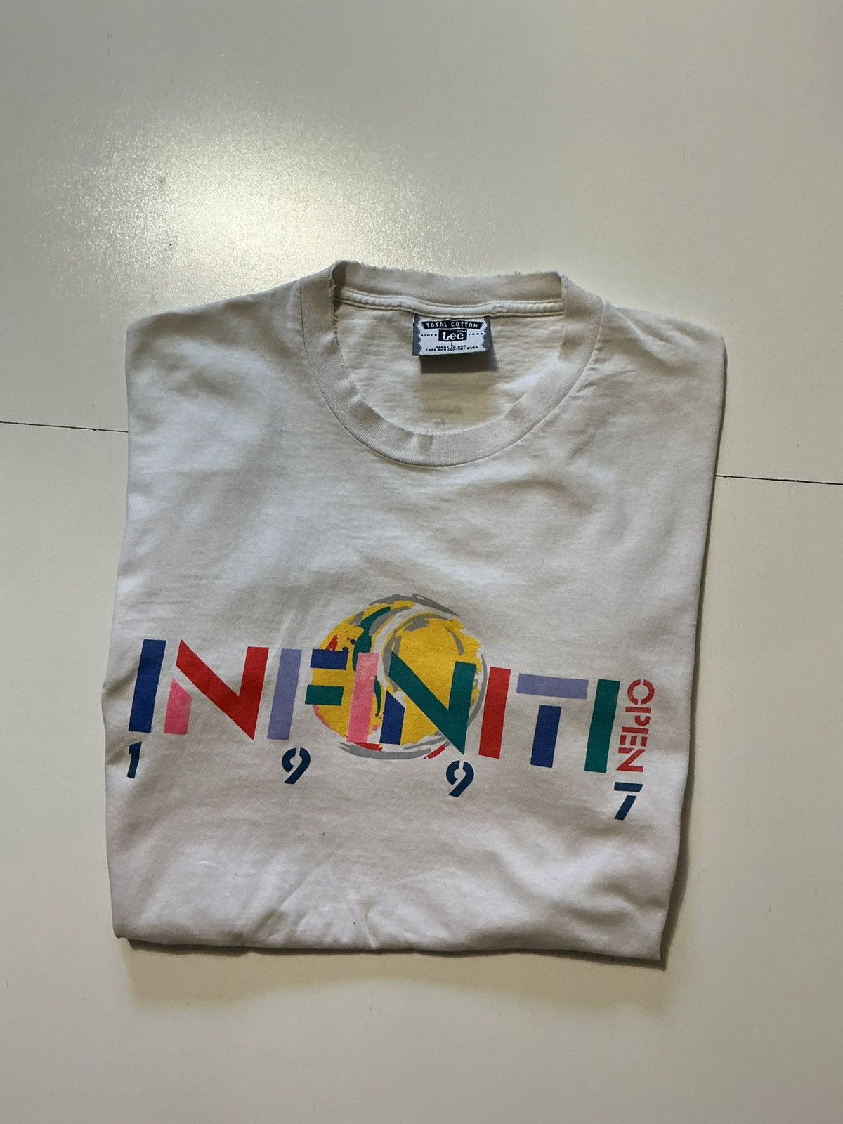 Vintage Vintage Lee Infiniti US Open 1997 Tennis Graphic T-Shirt Size US L / EU 52-54 / 3 - 1 Thumbnail