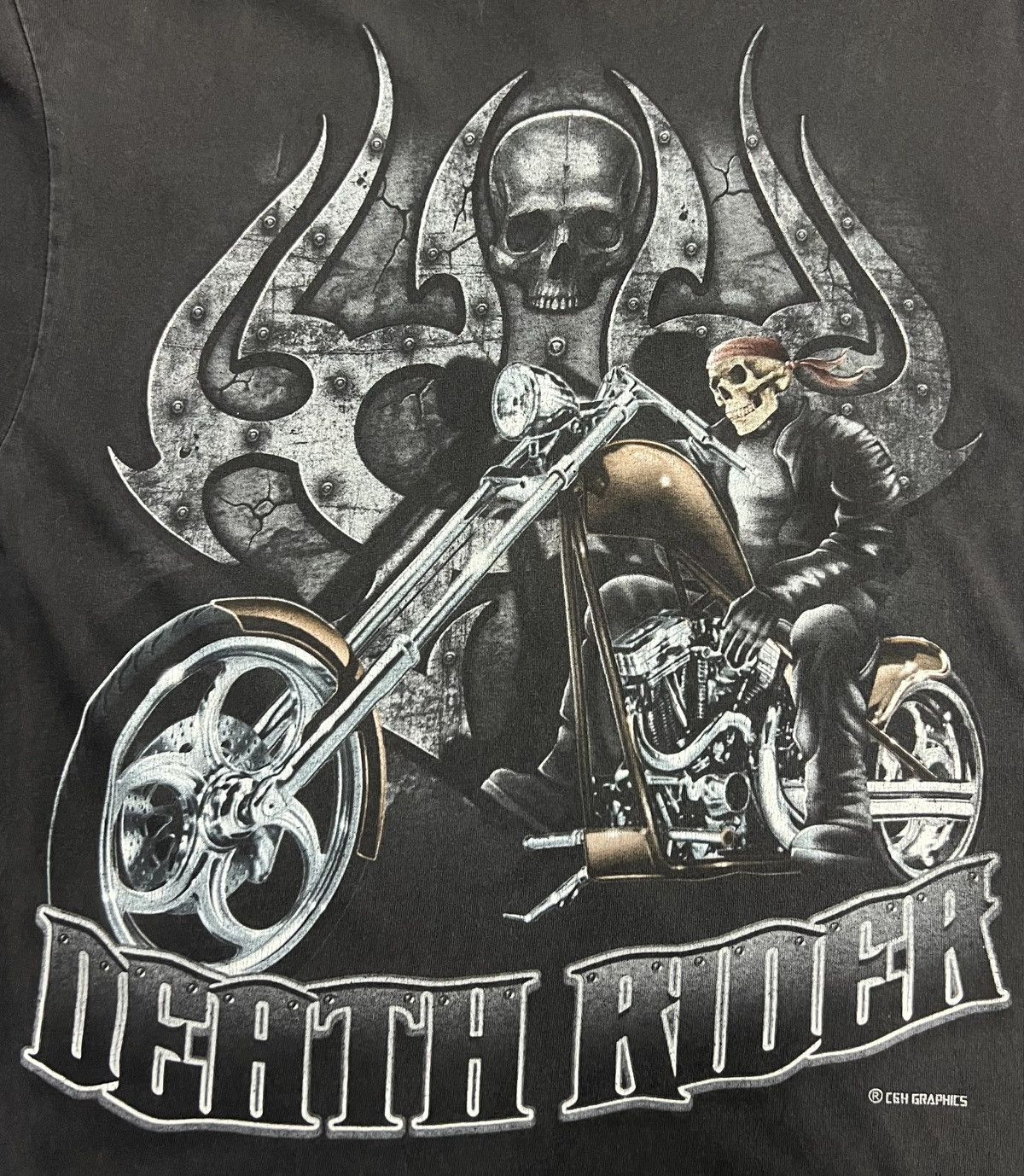Vintage VINTAGE DEATH RIDER MOTORCYCLE CGH GRAPHICS SHIRT Size US L / EU 52-54 / 3 - 3 Thumbnail