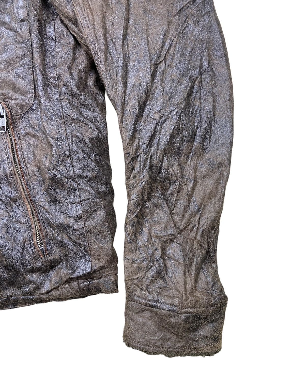 Leather × Vintage Vintage 90’s Ball Fleece Single Pocket Faded Leather Jacket Size US XL / EU 56 / 4 - 3 Thumbnail