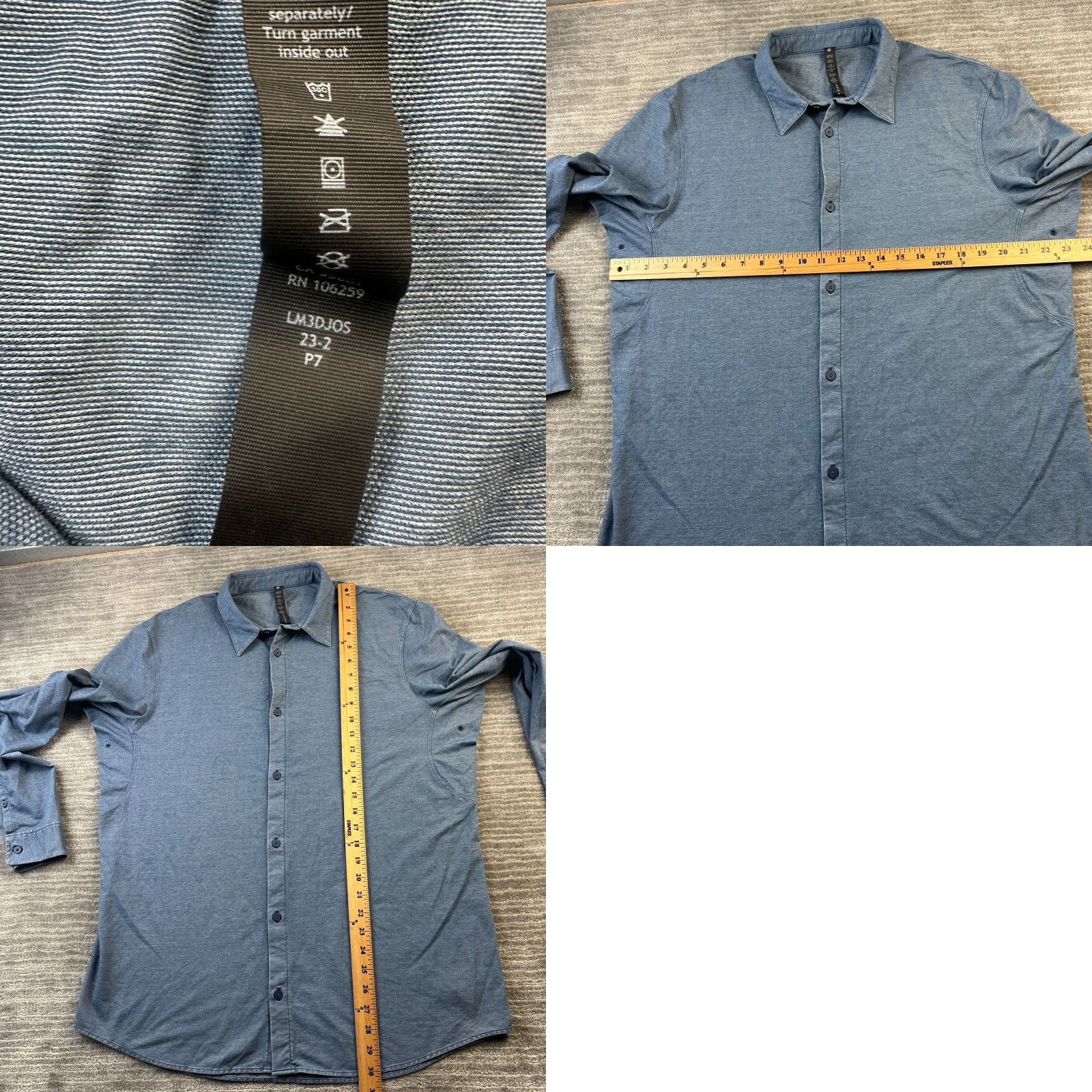 Lululemon Lululemon Shirt Mens XL Blue Button-Up Commute Tech Size US XL / EU 56 / 4 - 8 Thumbnail