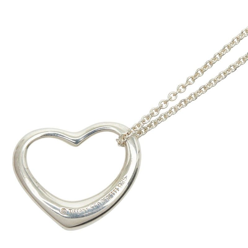 Tiffany & Co. Tiffany Open Heart Silver Necklace Metal Necklace DUTY FREE for USA