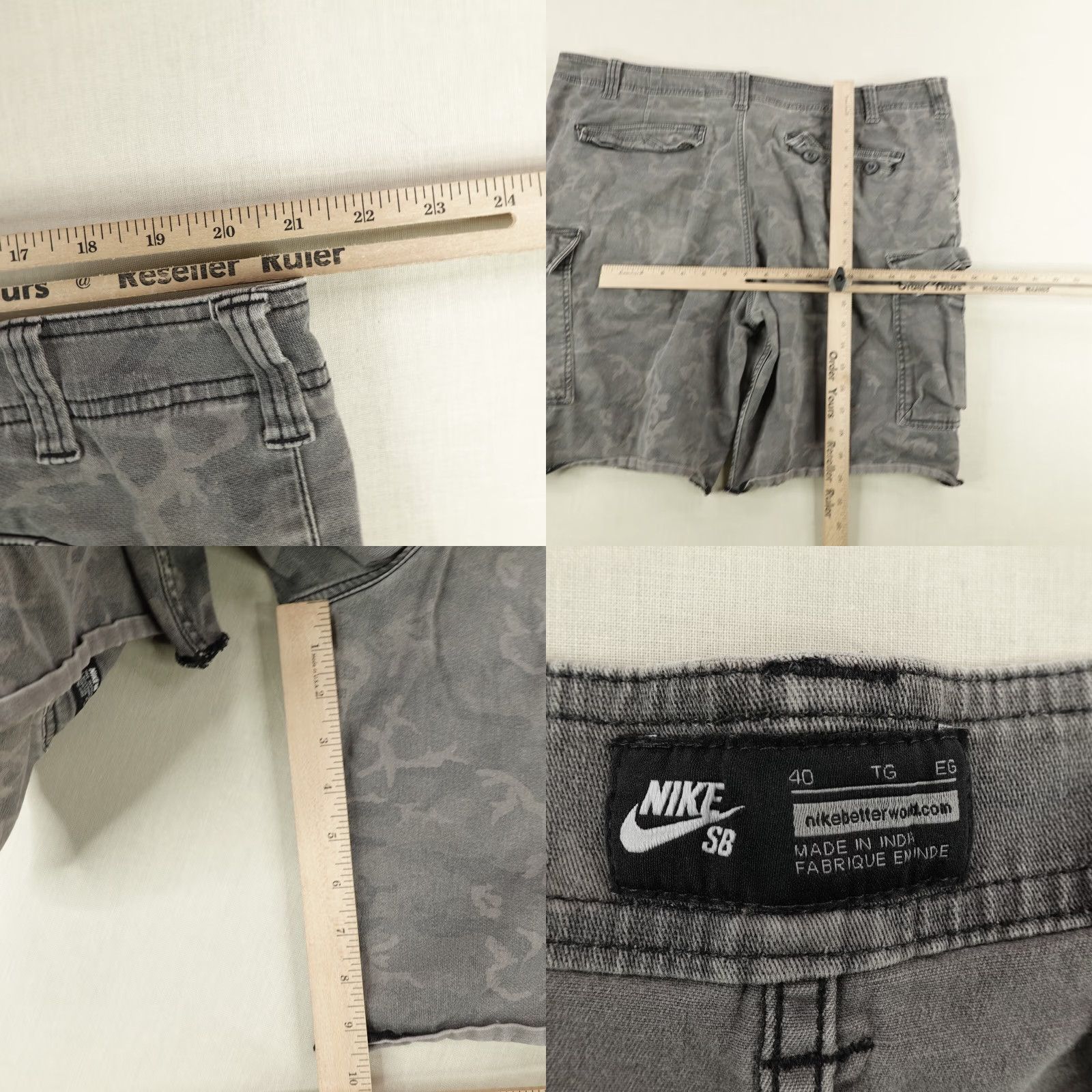 Nike Nike SB Shorts Mens 40 Gray Camouflage Cargo Skater Baggy Size US 42 / EU 58 - 8 Thumbnail