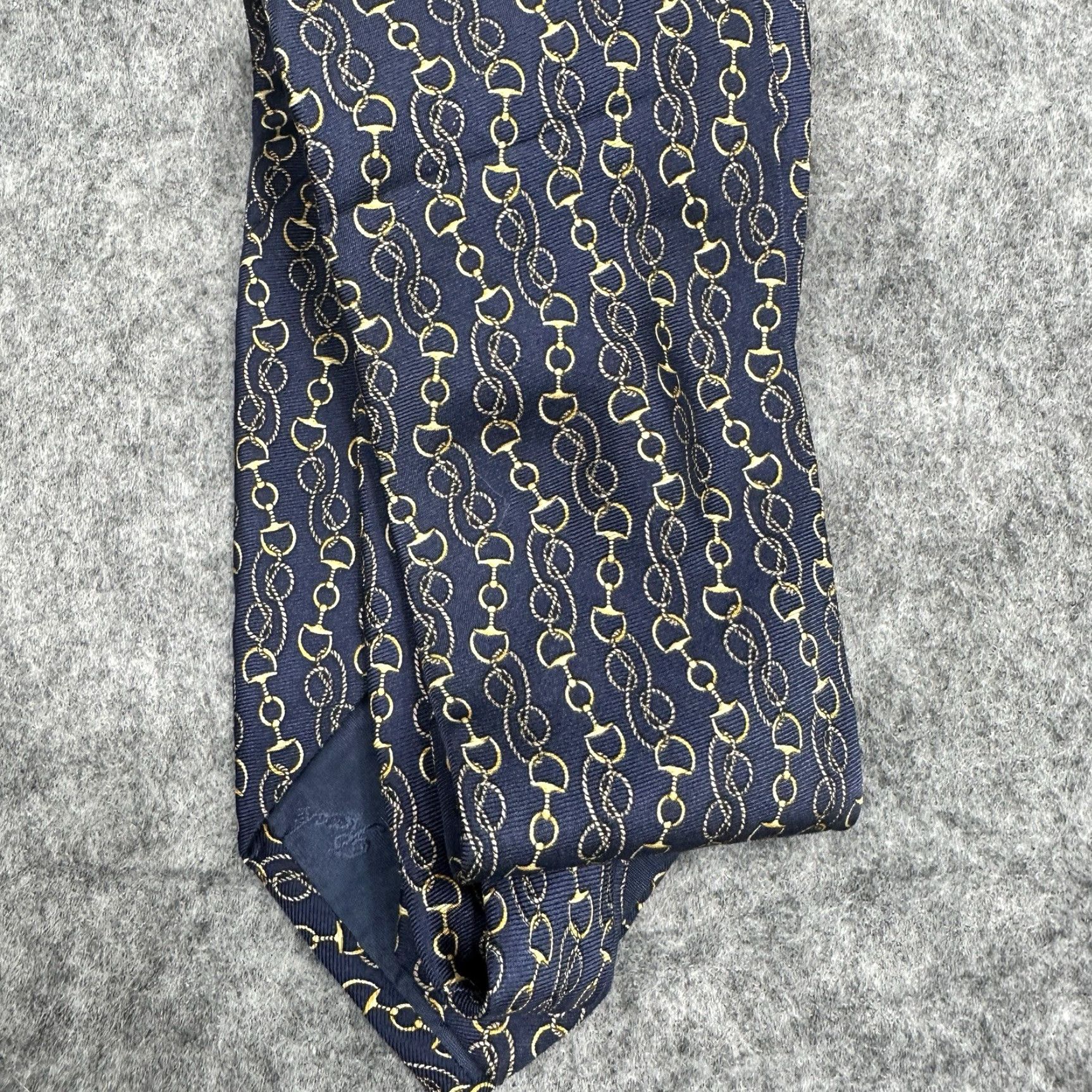Jockey VINTAGE Beaufort Brand Mens Tie Horsebit Silk Equestrian Italy Geometric Retro 57" Blue Size ONE SIZE - 7 Thumbnail