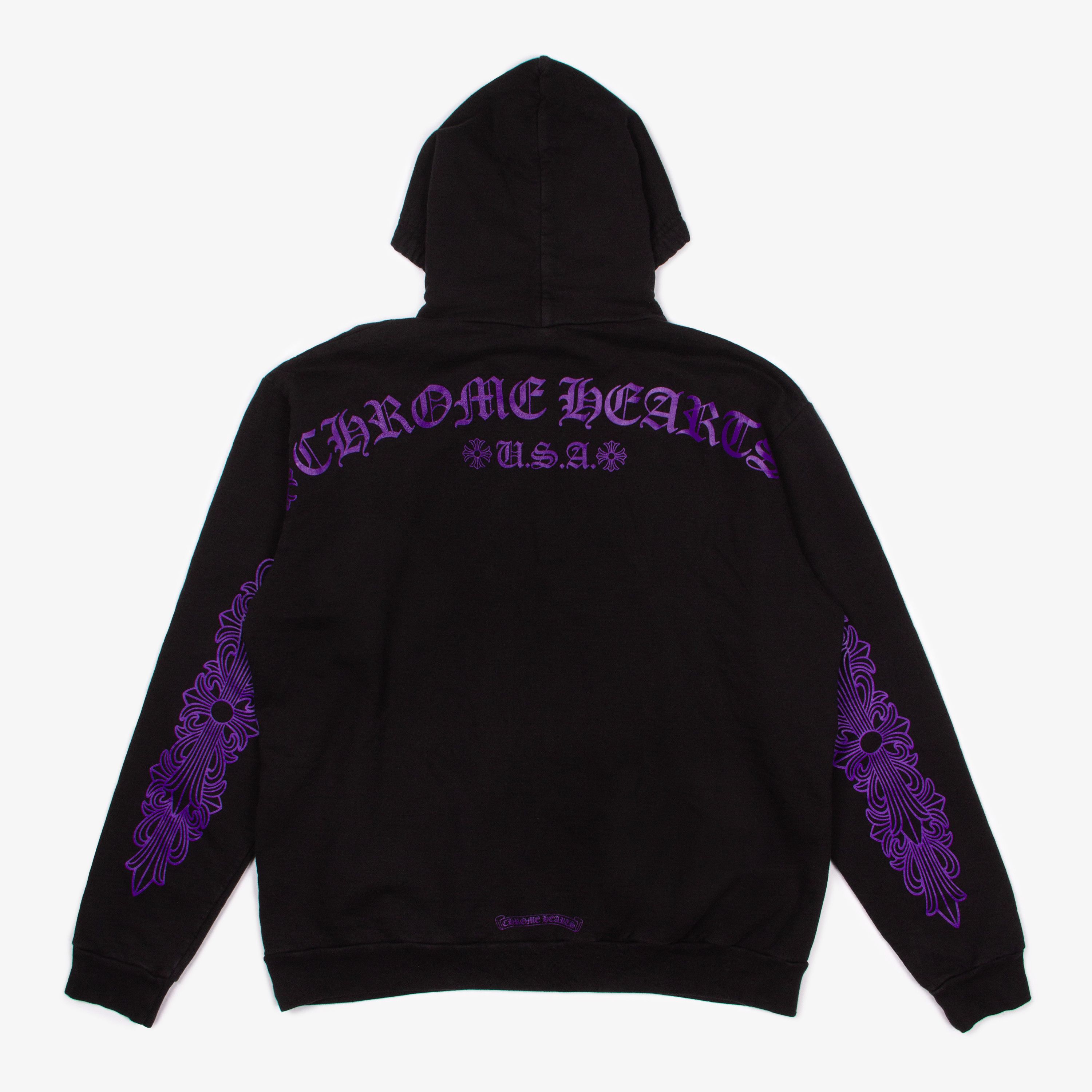 Chrome Hearts CHROME HEARTS PURPLE FRIENDS FAMILY HOODIE Grailed