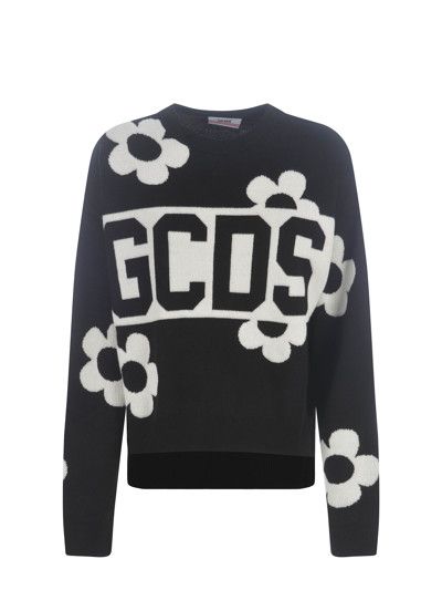 GCDS o1mle0325 Daisy Logo Sweater in Black Size XS / US 0-2 / IT 36-38 - 1 Thumbnail