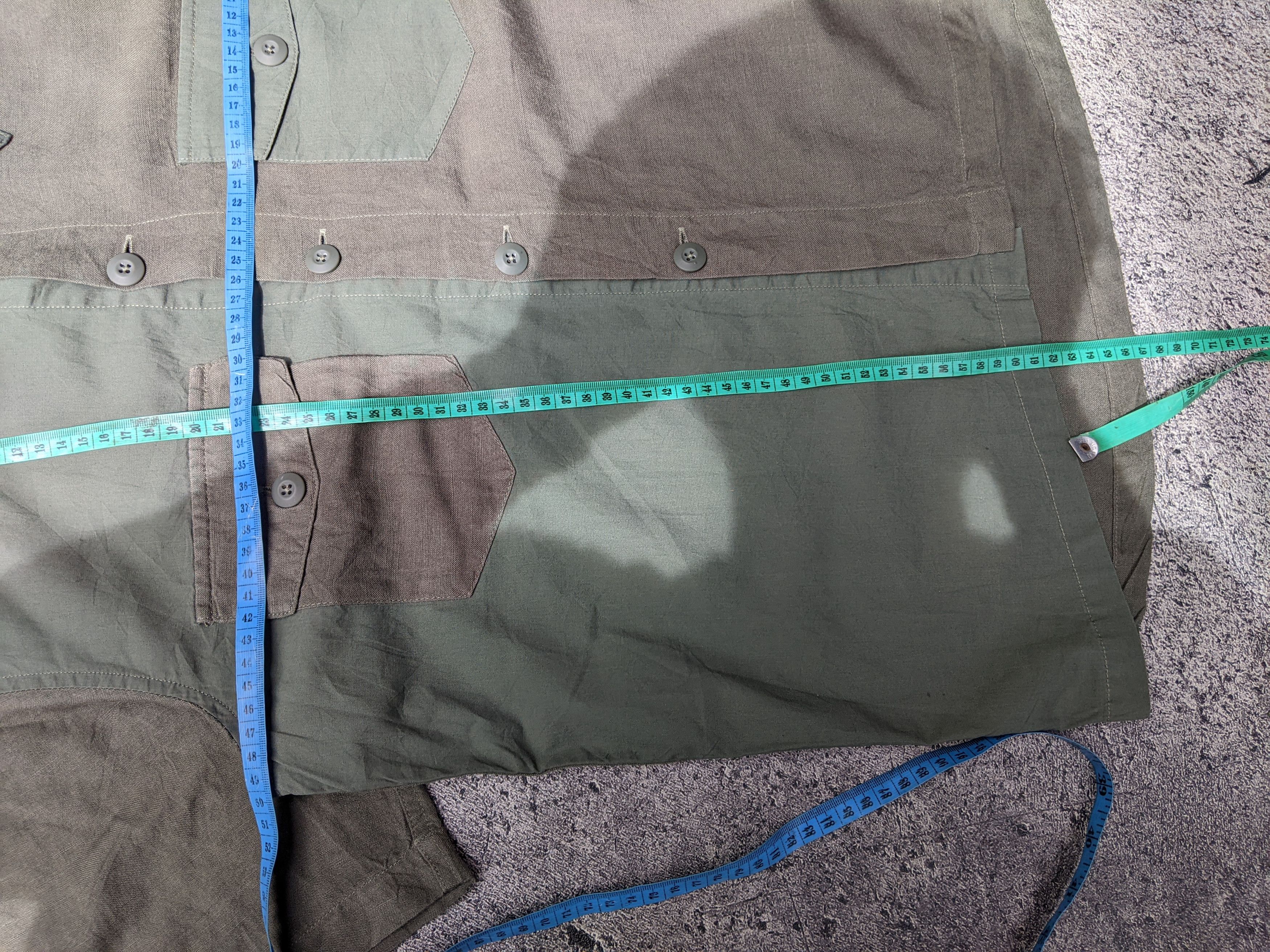 Denime Olive Green Multi Fabric Shirt Size US M / EU 48-50 / 2 - 5 Thumbnail