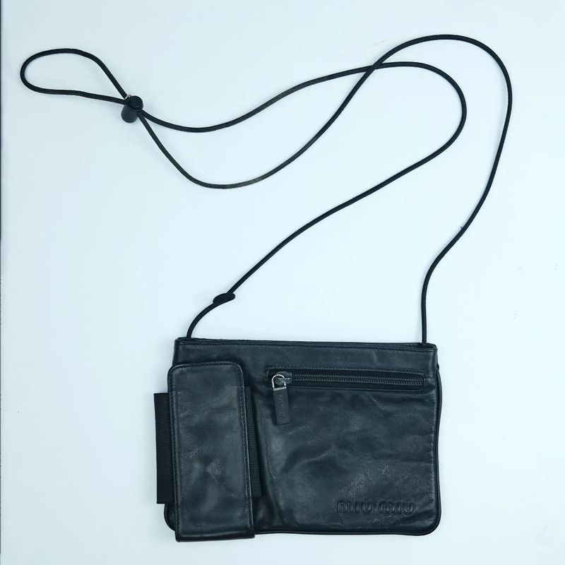 1999 Miu Miu Leather Cross Body Bag in Black