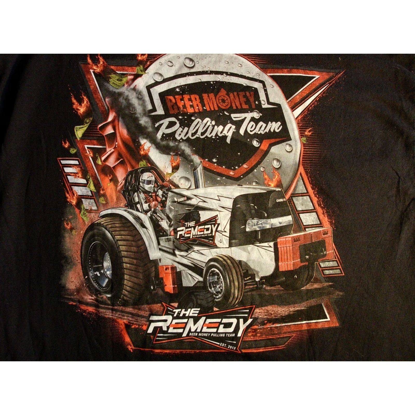 Gildan CASE TRACTOR PULL Beer Money Pulling Team THE REMEDY Wisconsin t Shirt Men's Lrg Size US L / EU 52-54 / 3 - 4 Thumbnail