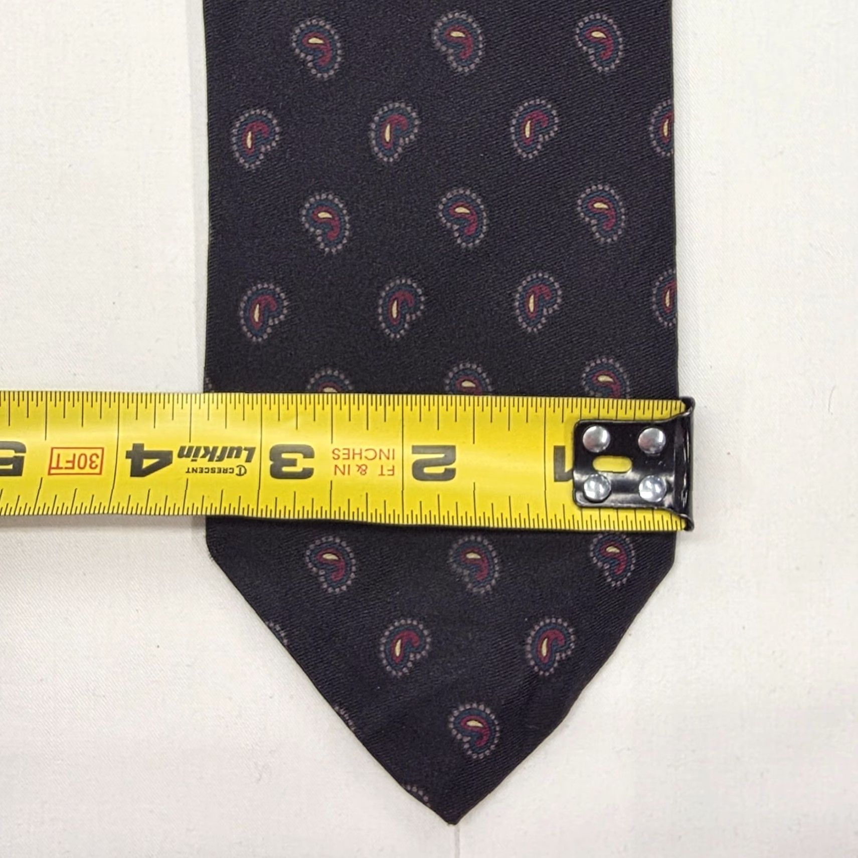 Robert Talbott VINTAGE Robert Talbott Silk Tie Mens Black Paisley Hand Painted Necktie Stylish Classic Size ONE SIZE - 4 Thumbnail