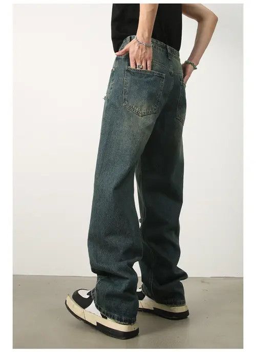 VIBE Japanese retro wide-leg loose straight-leg ripped jeans Size US 32 / EU 48 - 7 Thumbnail