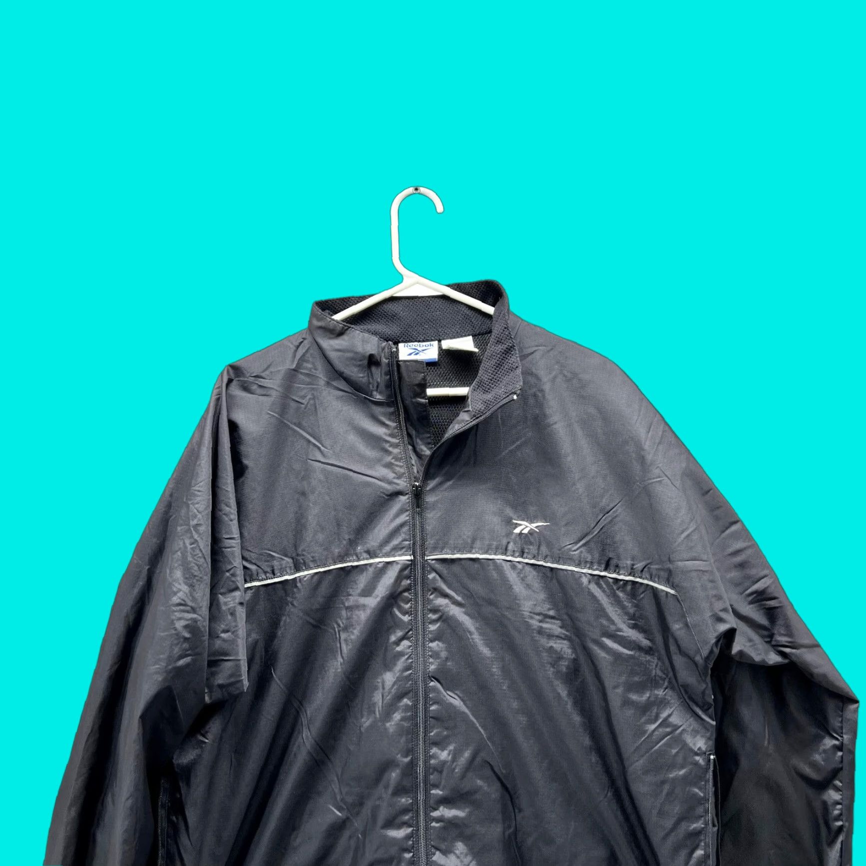 Reebok VINTAGE Reebok Jacket Windbreaker Bomber Full Zip Black L Men Size US L / EU 52-54 / 3 - 1 Thumbnail