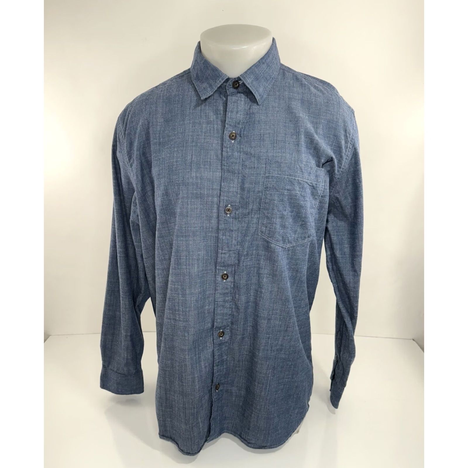 Vintage PLADRA Chambray Embroidered Antler FISH FLIP CUFF Mens XL Shirt Size US XL / EU 56 / 4 - 2 Thumbnail