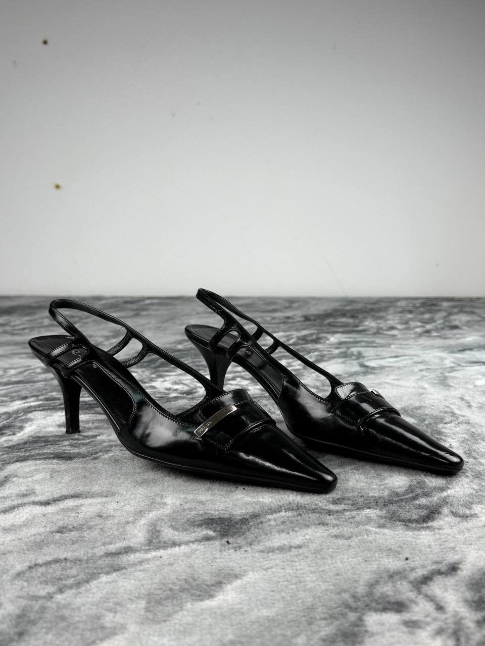 Prada PRADA Leather Slingback Pointed Pumps Size US 6.5 / IT 36.5 - 2 Thumbnail
