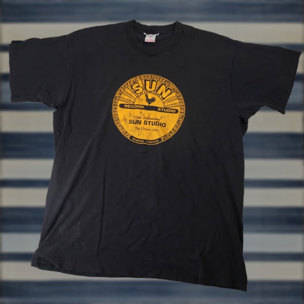 Vintage VINTAGE Distressed Sun Studio Graphic T Shirt Men's XL Black Sun Studio Graphic Tee Size US XL / EU 56 / 4 - 1 Thumbnail