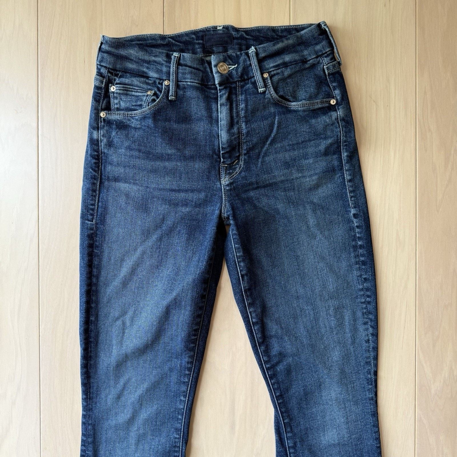 MOTHER Mother Looker Crop Jeans Women's 26 Blue Dark Wash Glam Size 26" / US 2 / IT 38 - 3 Thumbnail